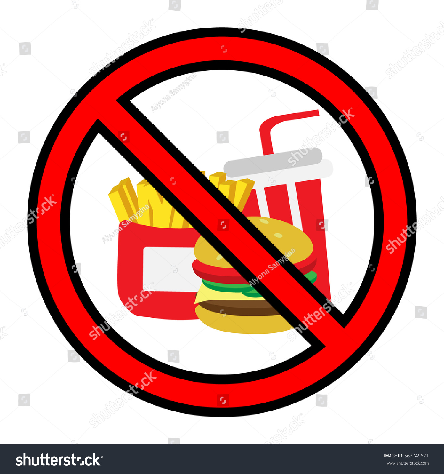 No Fastfood Sign Stock Vector (Royalty Free) 563749621 | Shutterstock