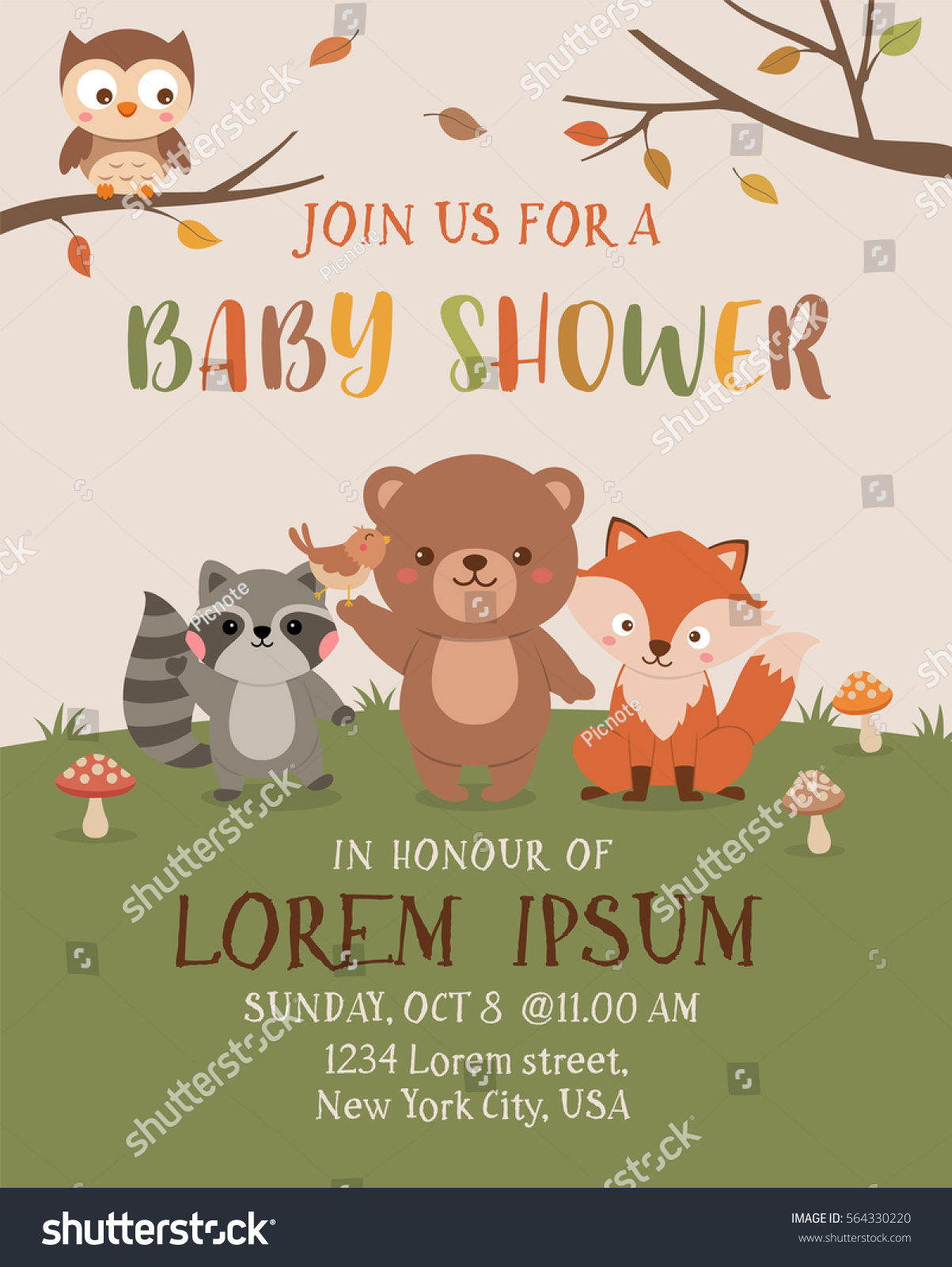 8,020 Baby shower woodland animals Images, Stock Photos & Vectors ...