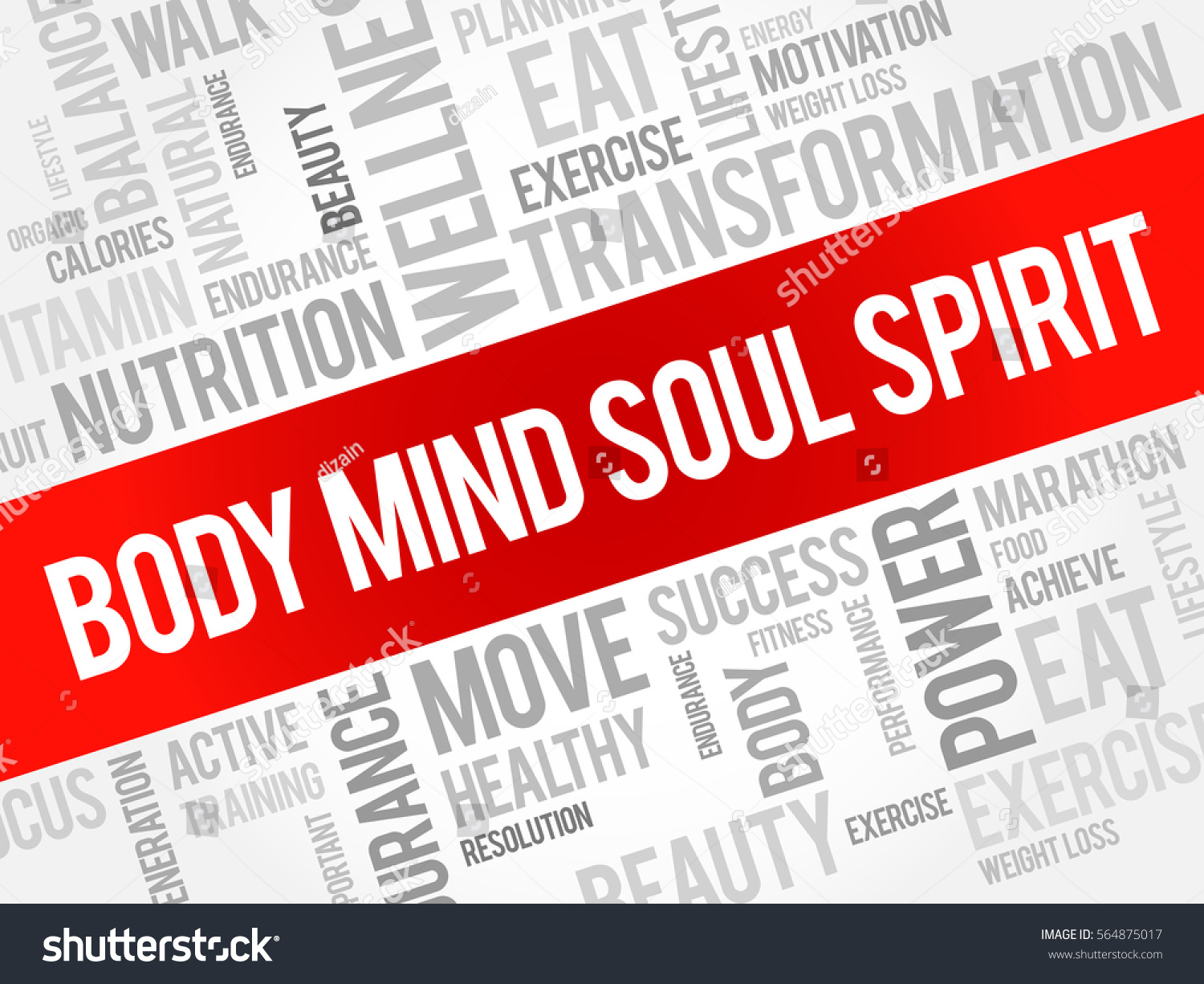 Body Mind Soul Spirit Word Cloud Stock Illustration 564875017