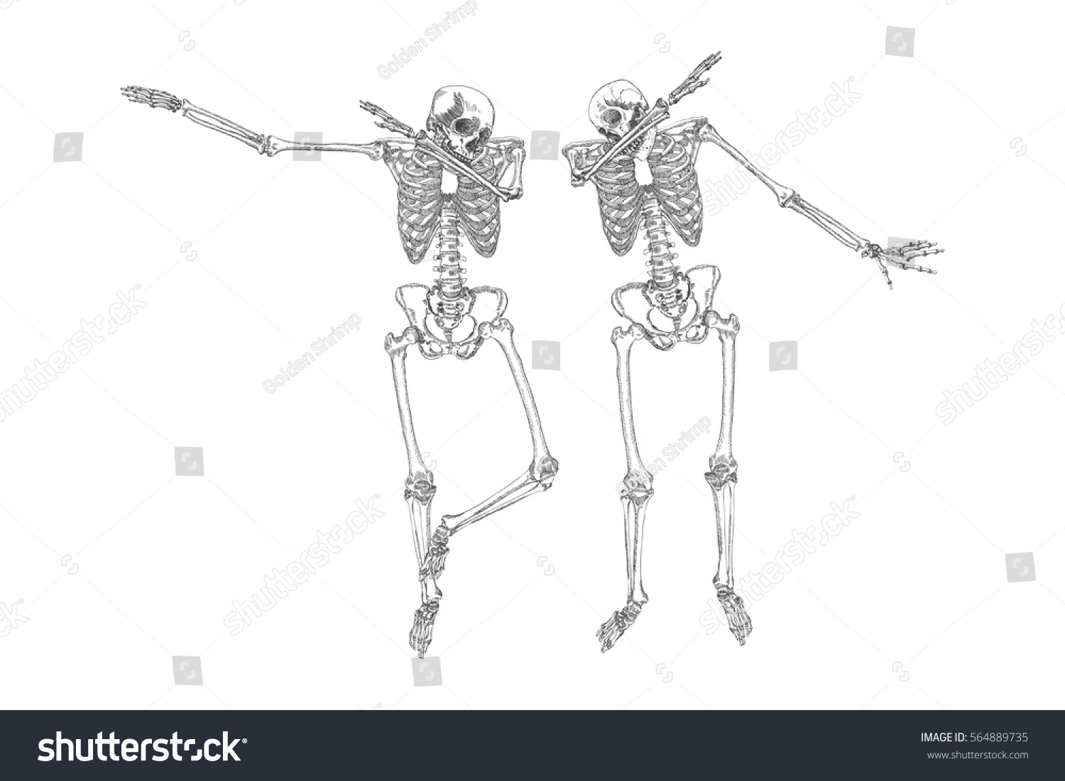 Танцующий скелет эскиз