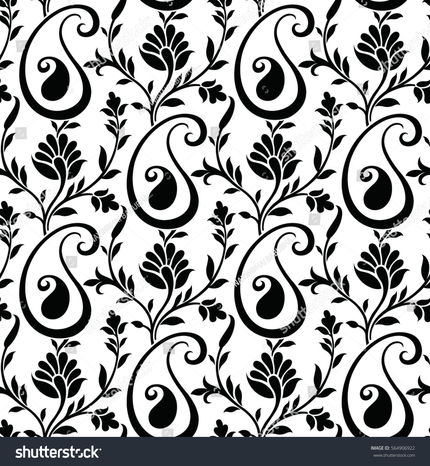 Seamless Paisley Pattern Stock Vector (Royalty Free) 564906922 ...