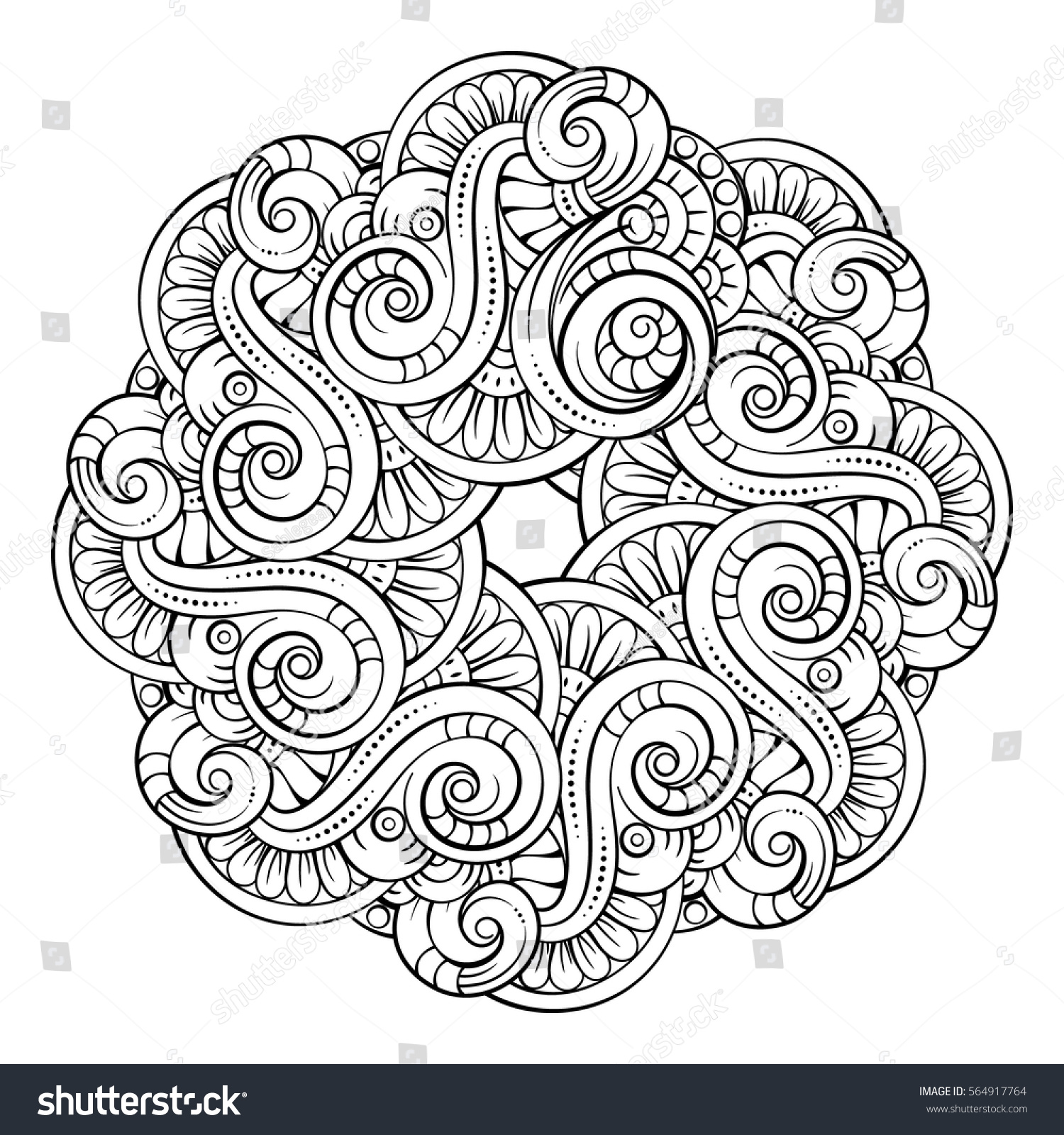 Vector Abstract Black White Mandala Pattern Stock Vector (Royalty Free ...