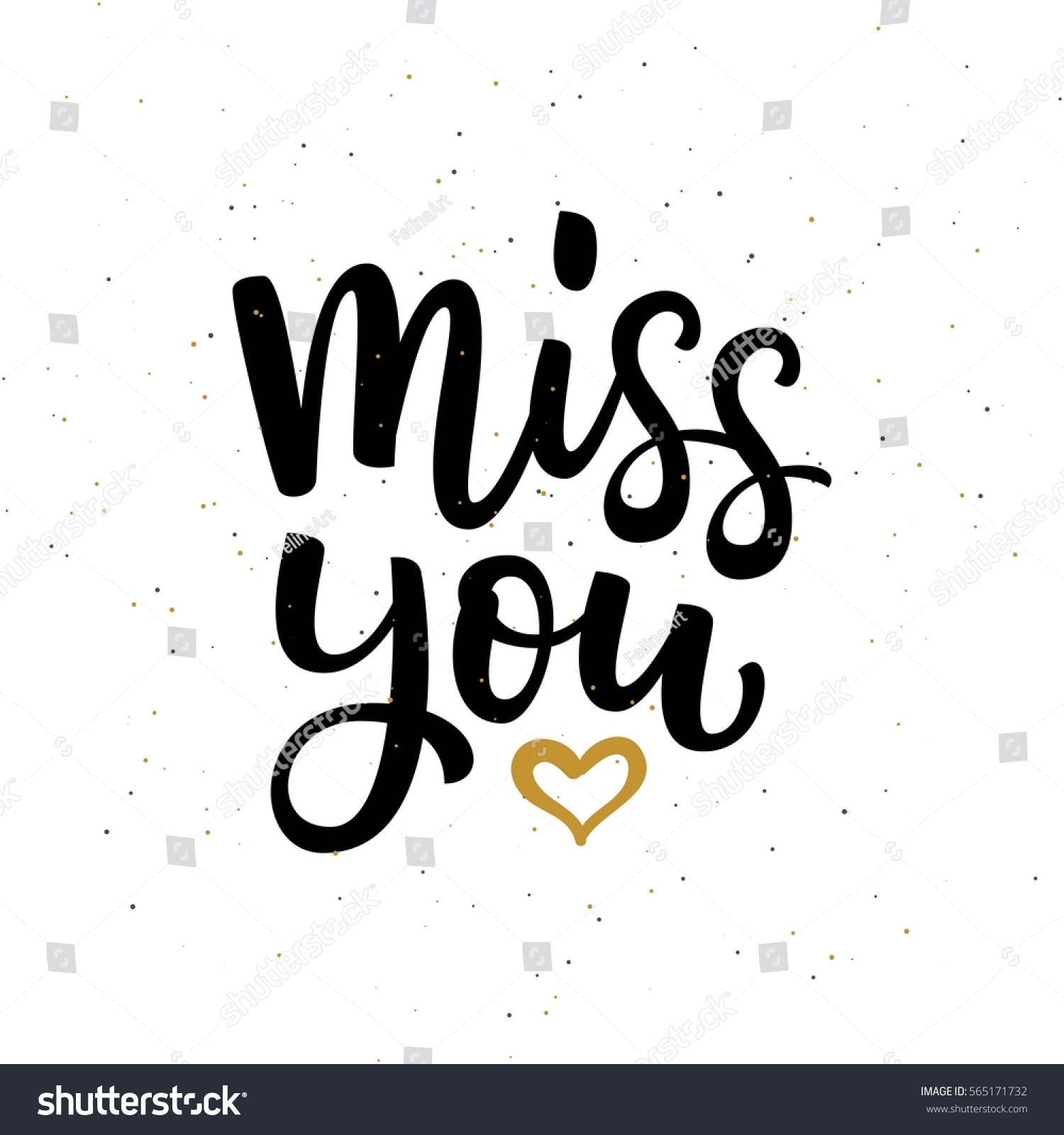 Hand Drawn Vector Lettering Miss You Stock Vector (Royalty Free ...