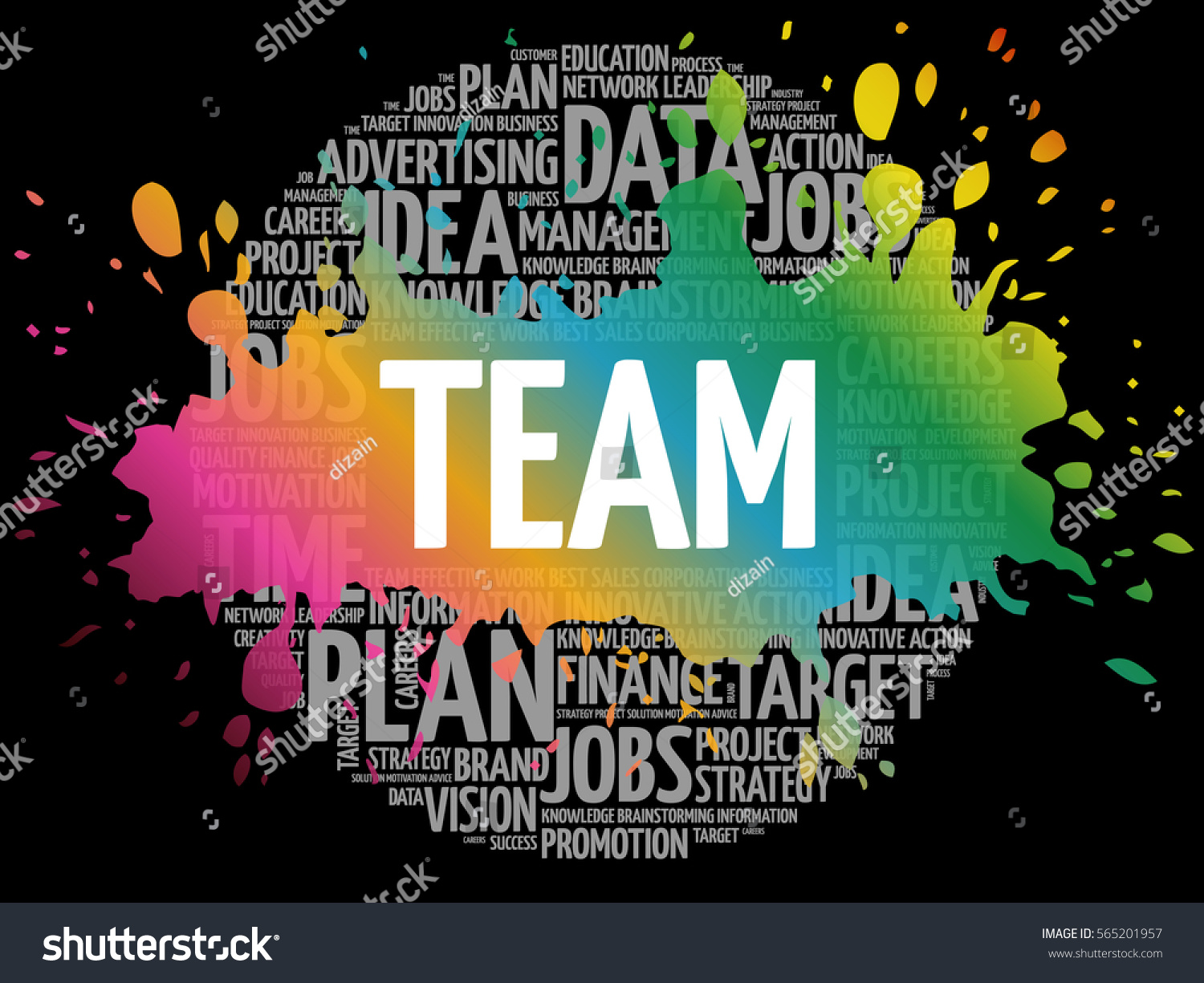 Team Word Cloud Collage Business Concept Stock Vector Royalty Free