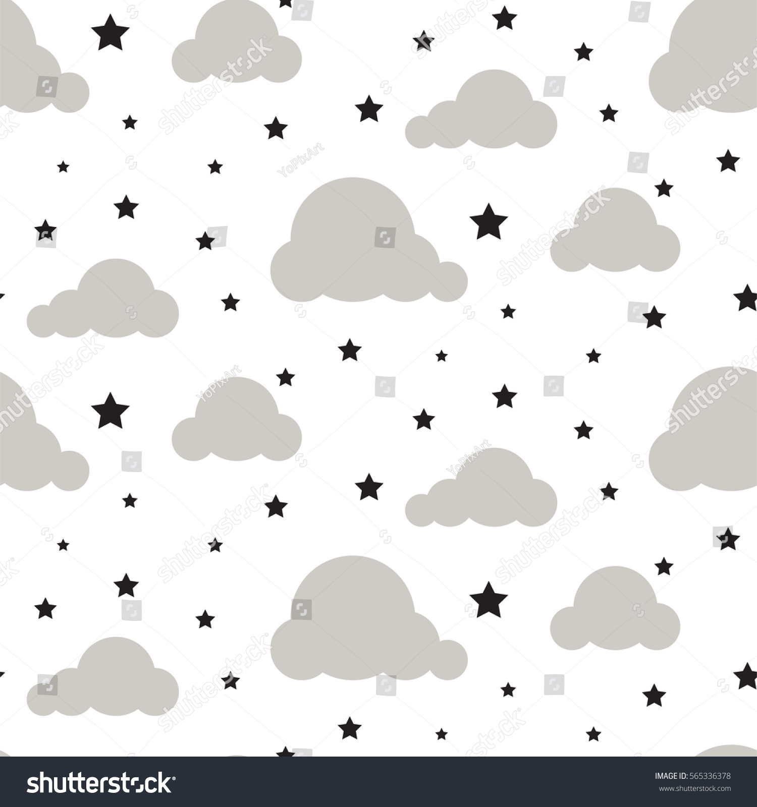 Starlight Night Sky Seamless Kid Vector Stock Vector (Royalty Free ...