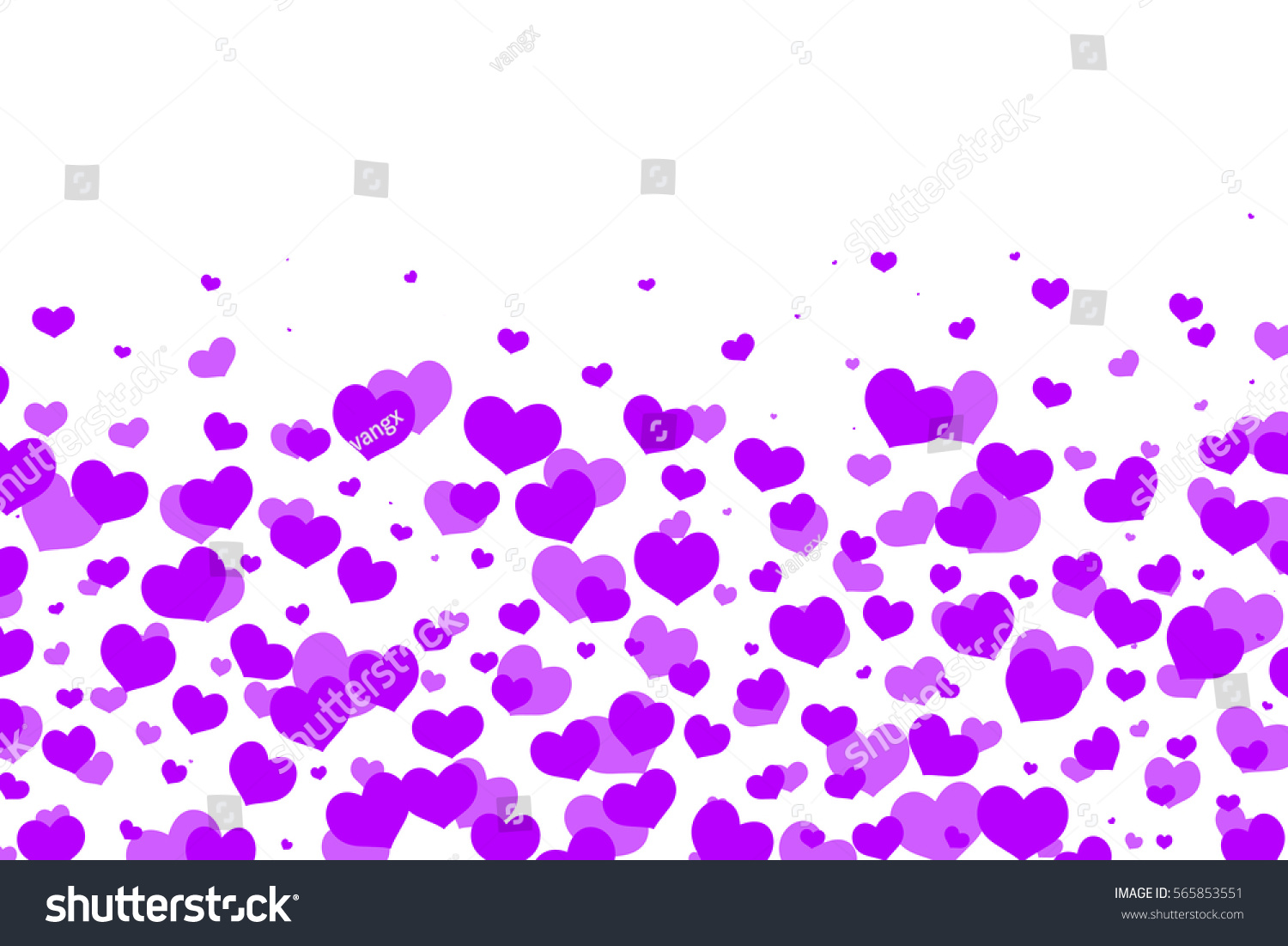 Valentines Day Background Abstract Purple Heart Stock Illustration