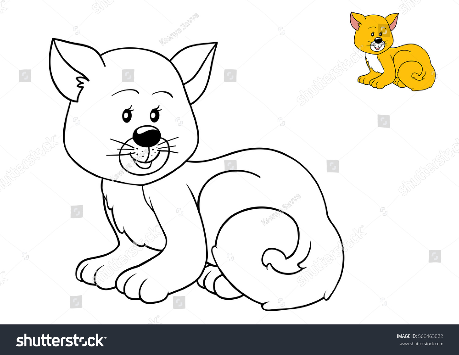 Coloring Book Children Cat Stock Illustration 566463022 | Shutterstock