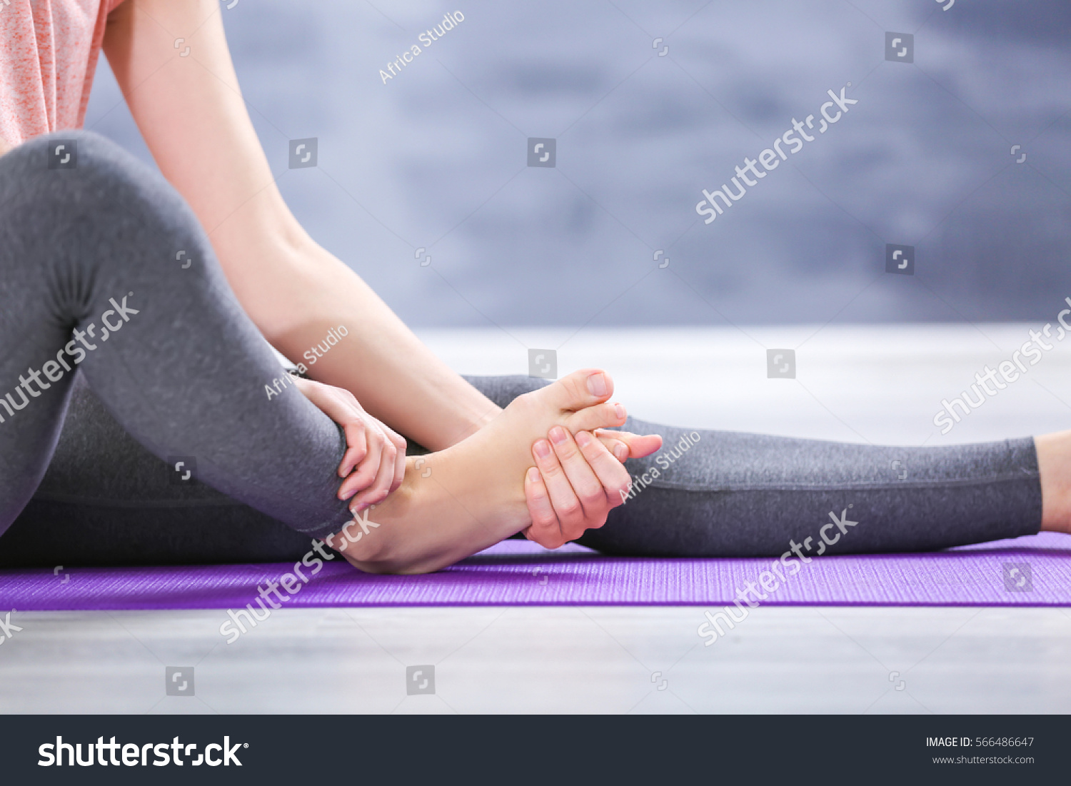 Young Woman Suffering Pain Foot While Stock Photo 566486647 Shutterstock