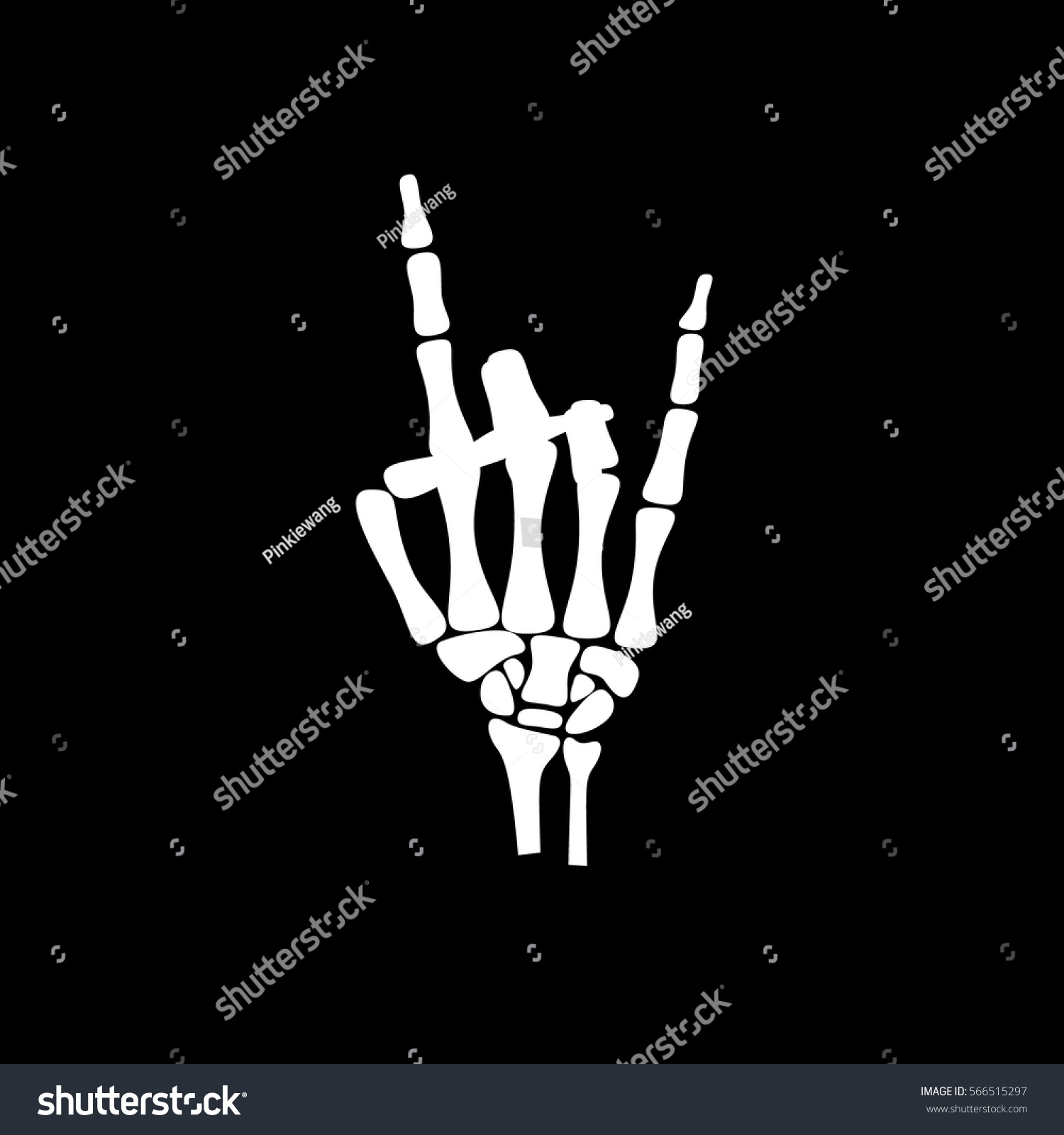 White Hand Bone Show Hand Sign Stock Vector (Royalty Free) 566515297 ...