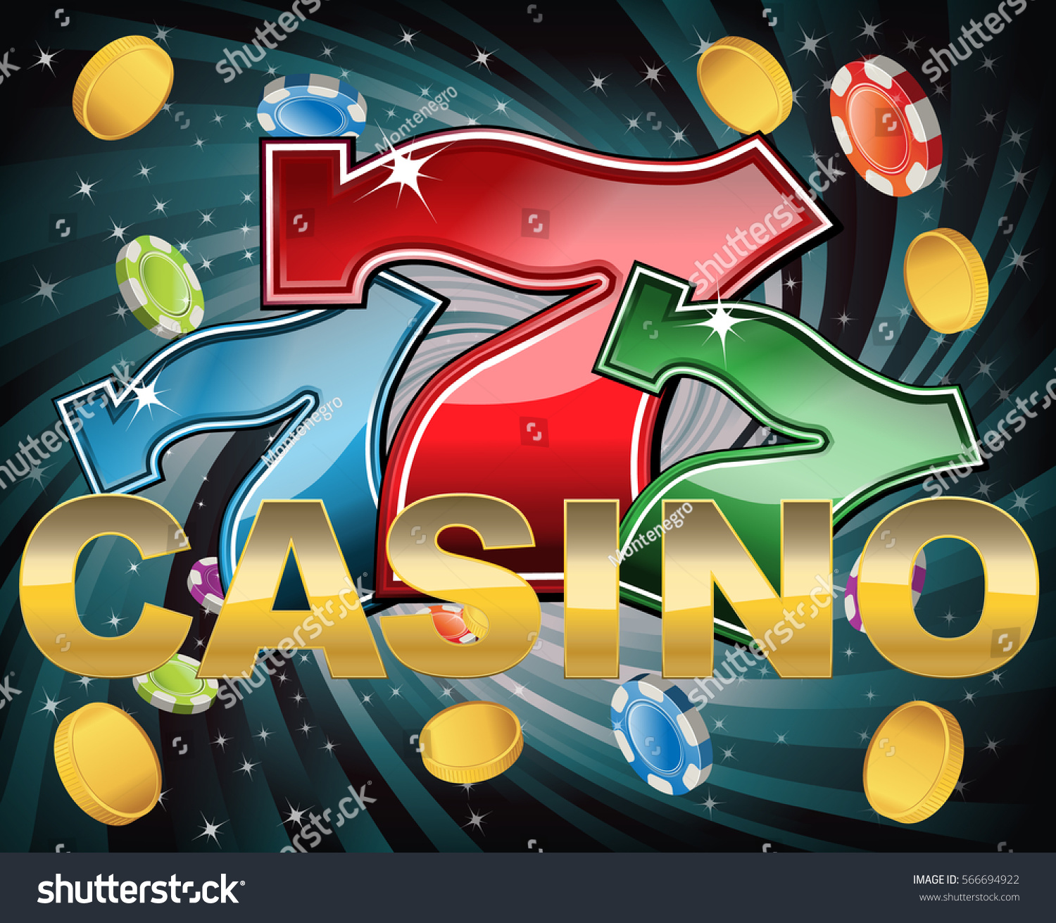 Casino Background Golden Coins Chips Luck Stock Vector (royalty Free 