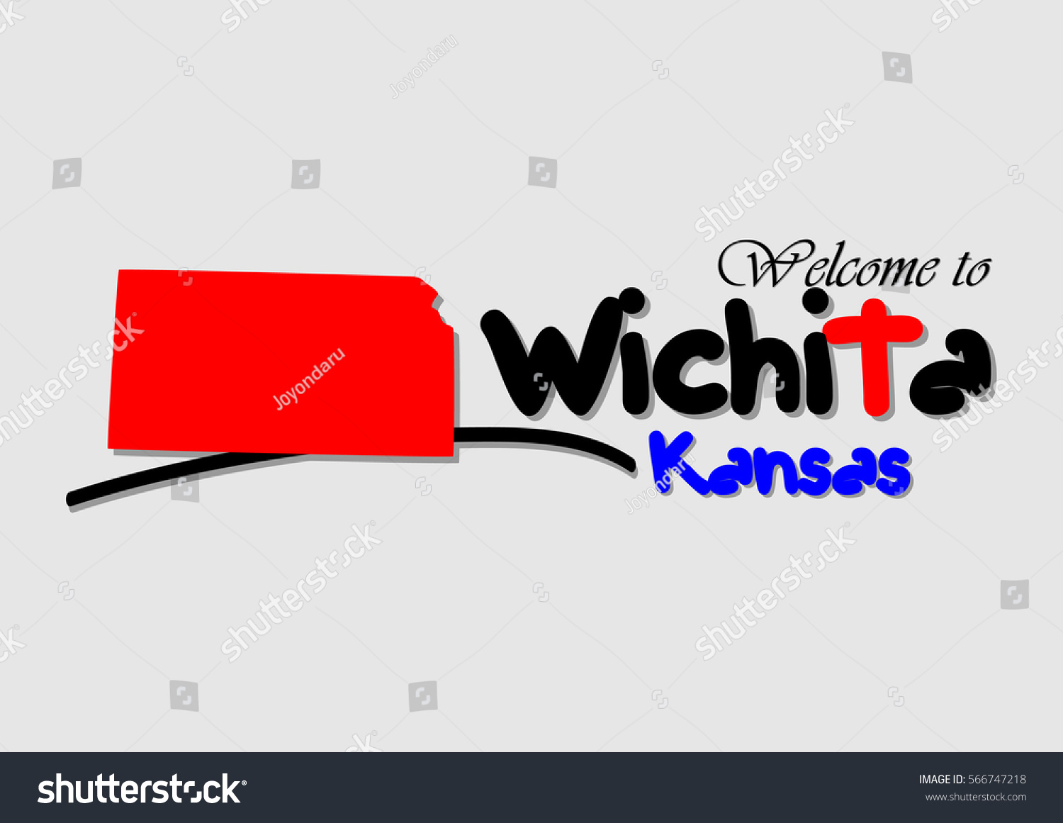 Wichita Kansas Banner Design Stock Vector (Royalty Free