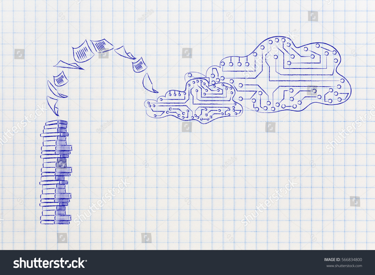 Concept Soft Copy Vs Hard Copy Stock Illustration 566834800 Shutterstock