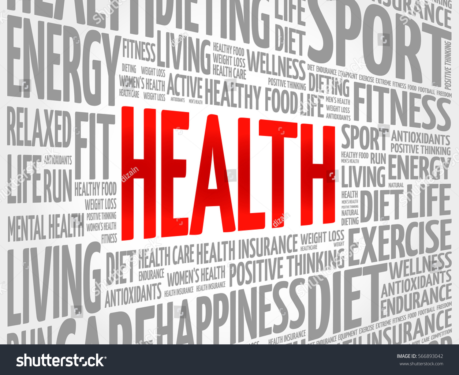 Health Word Cloud Background Health Concept Stock Illustration ...