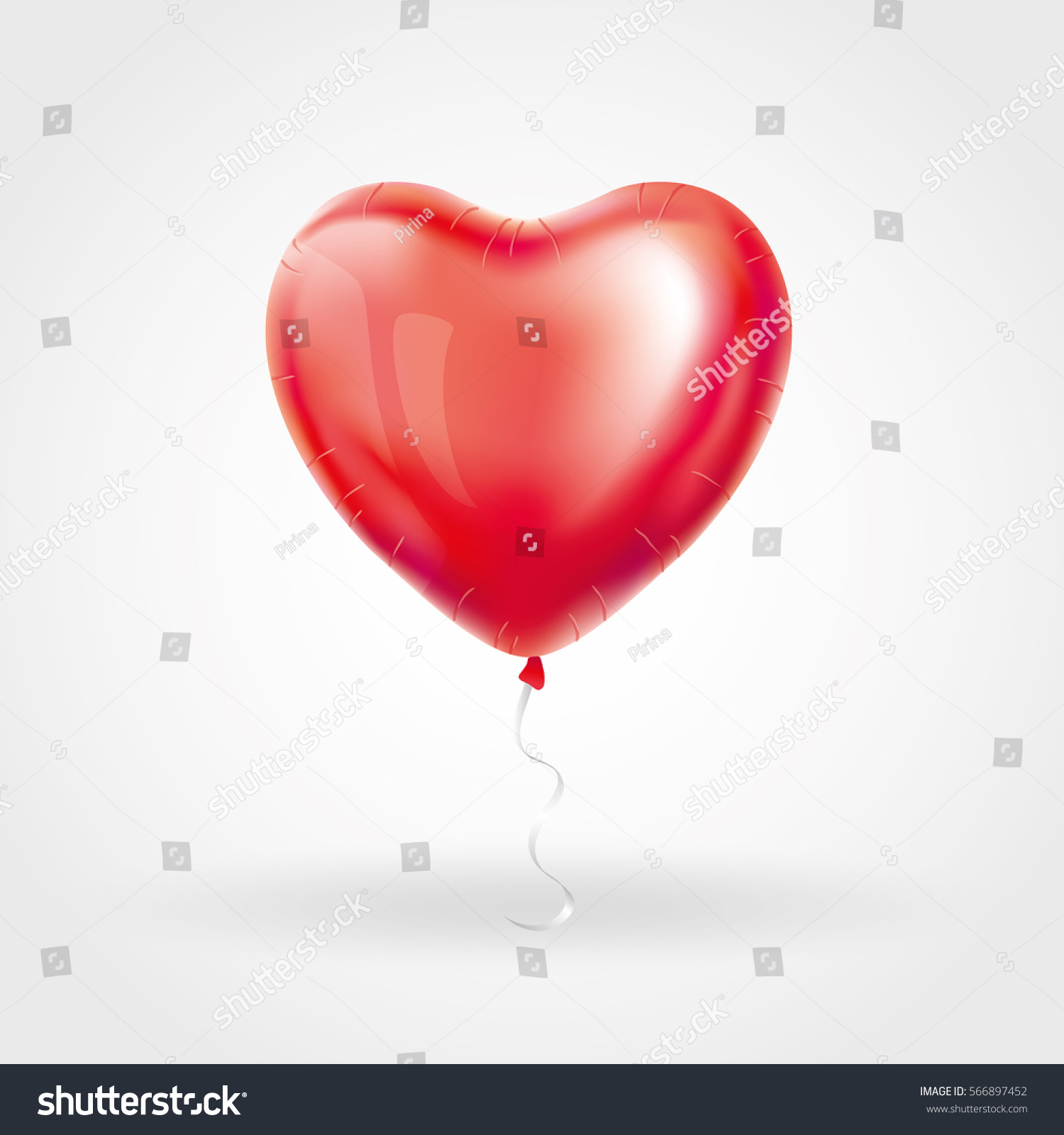 Heart Red Transparent Balloon On Background Stock Vector (Royalty Free ...