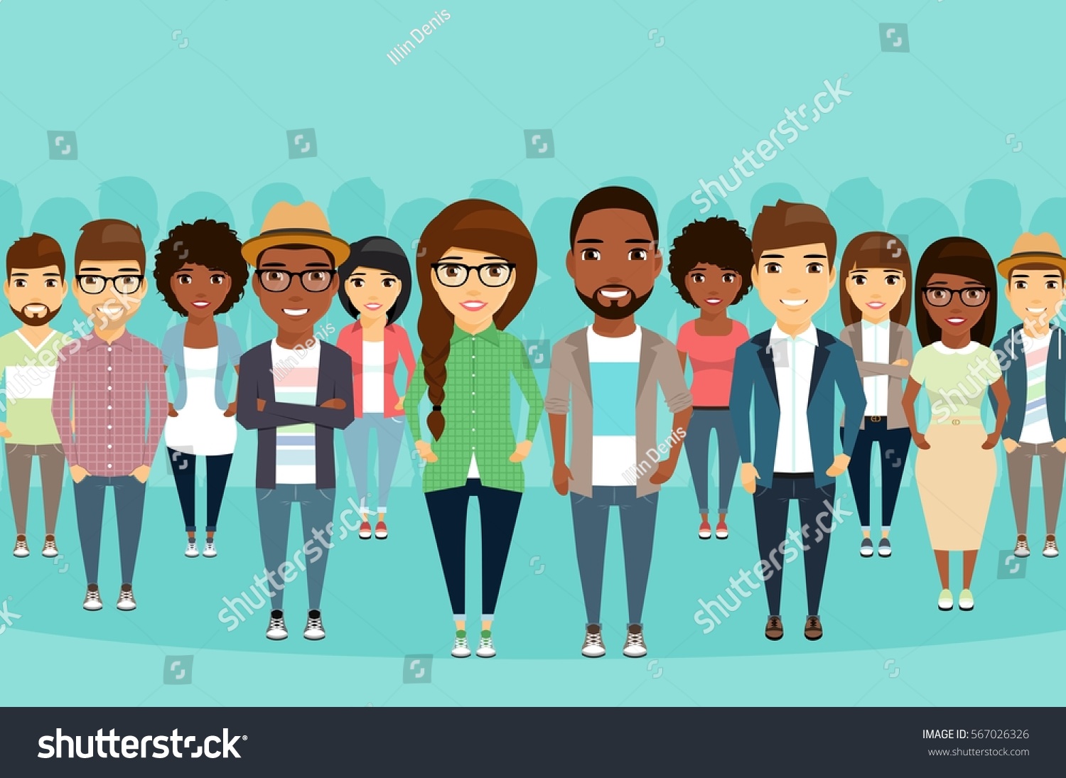 big-crowd-diverse-ethnic-young-people-stock-vector-royalty-free