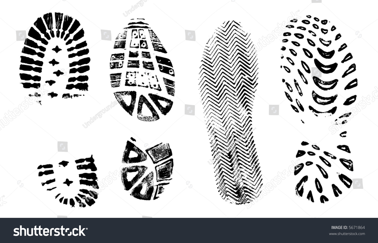 4 Isolated Bootprints Highly Detailed Vector Stock Vector (Royalty Free ...