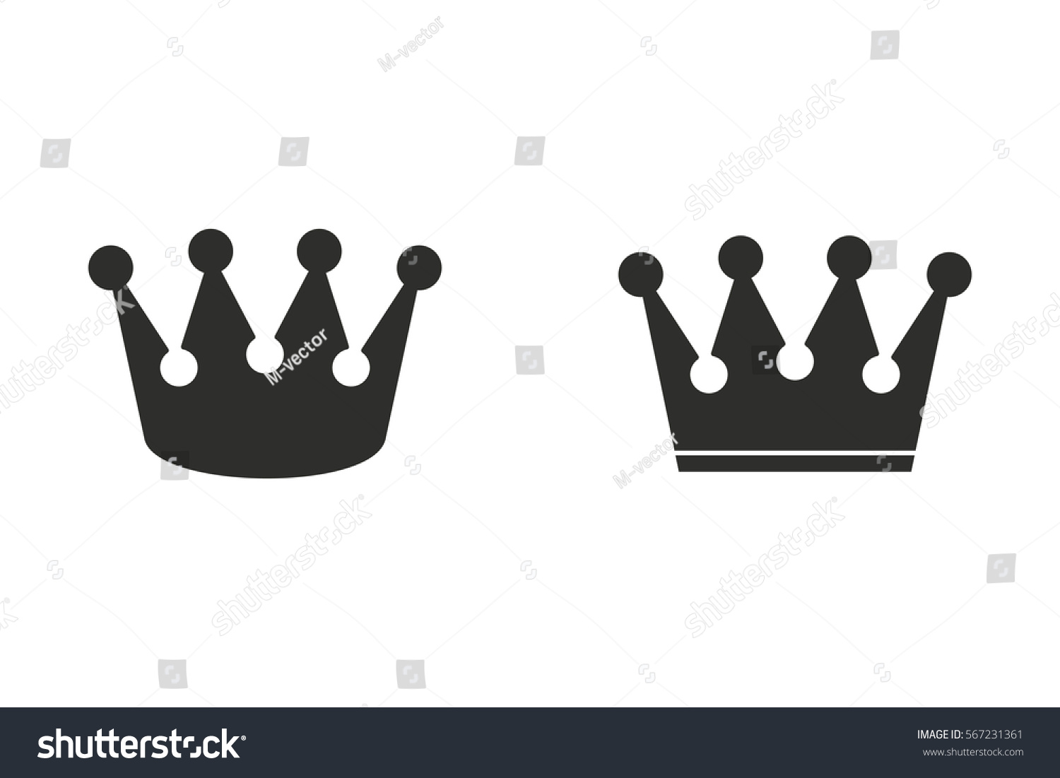 Crown Vector Icon Black Illustration Isolated Stock Vector (Royalty ...