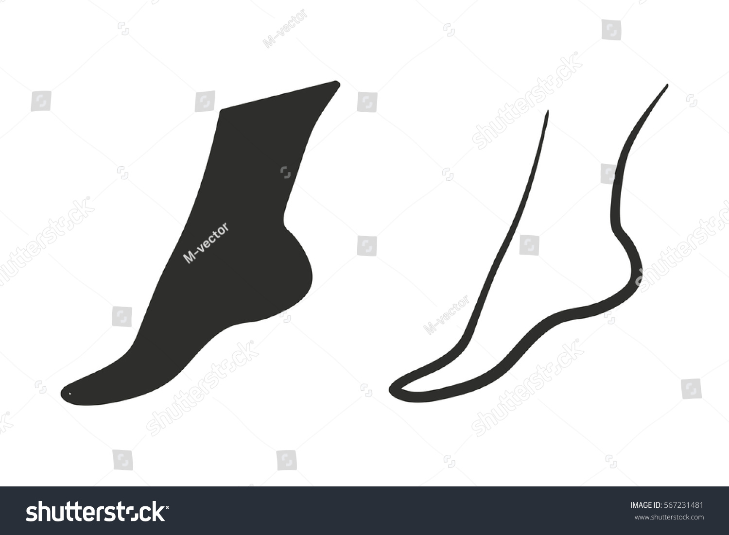 Foot Vector Icon Black Illustration Isolated Stock Vector (Royalty Free ...