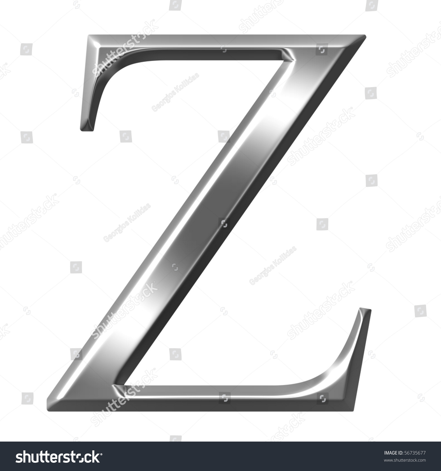 3d Silver Greek Letter Zeta Stock Illustration 56735677 | Shutterstock