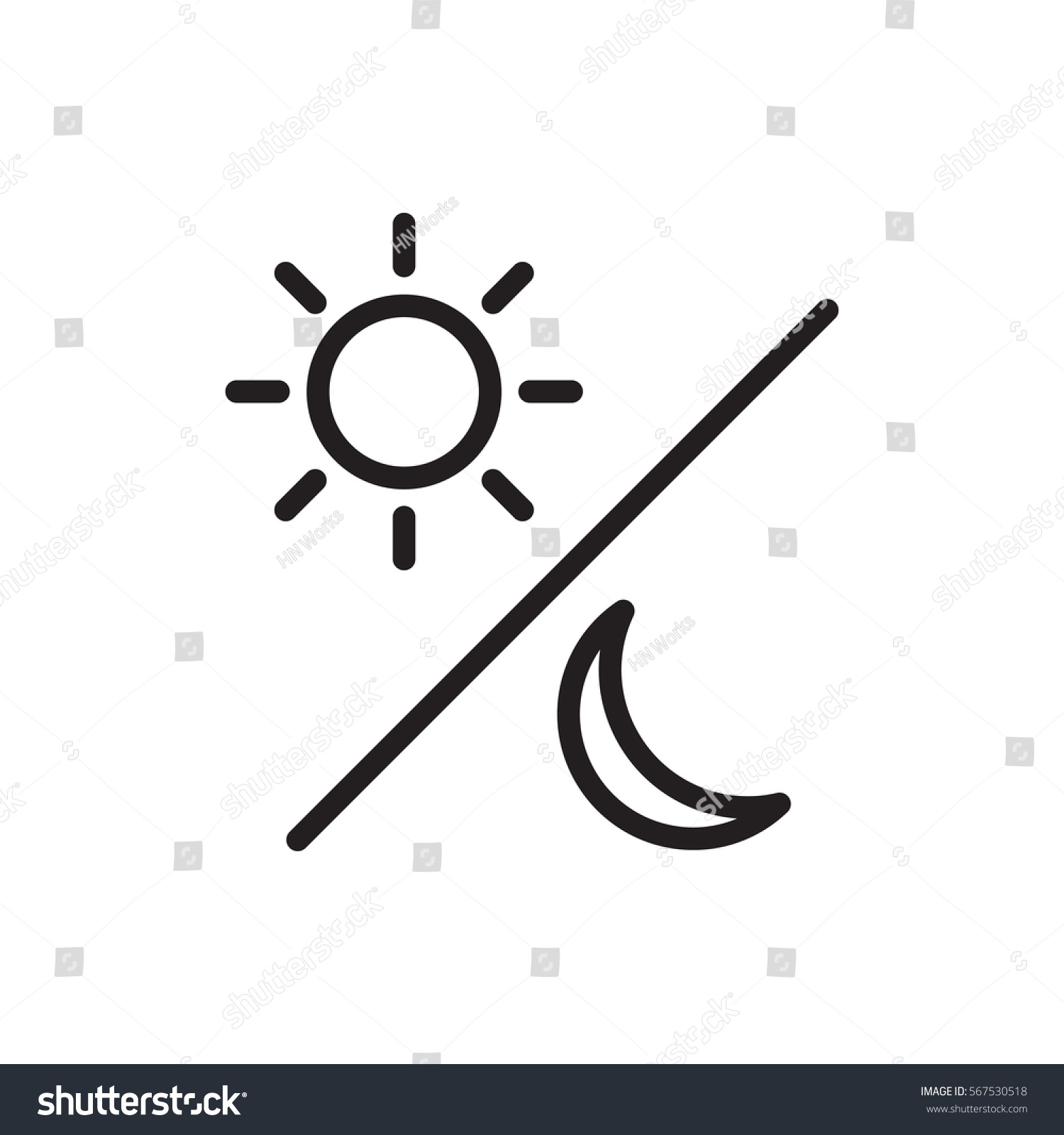 Sun Moon Icon Illustration Isolated Vector Stock Vector (Royalty Free ...