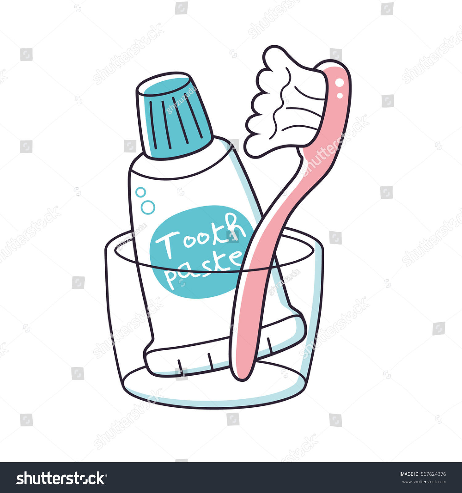 Зубная щетка и паста рисунок для детей