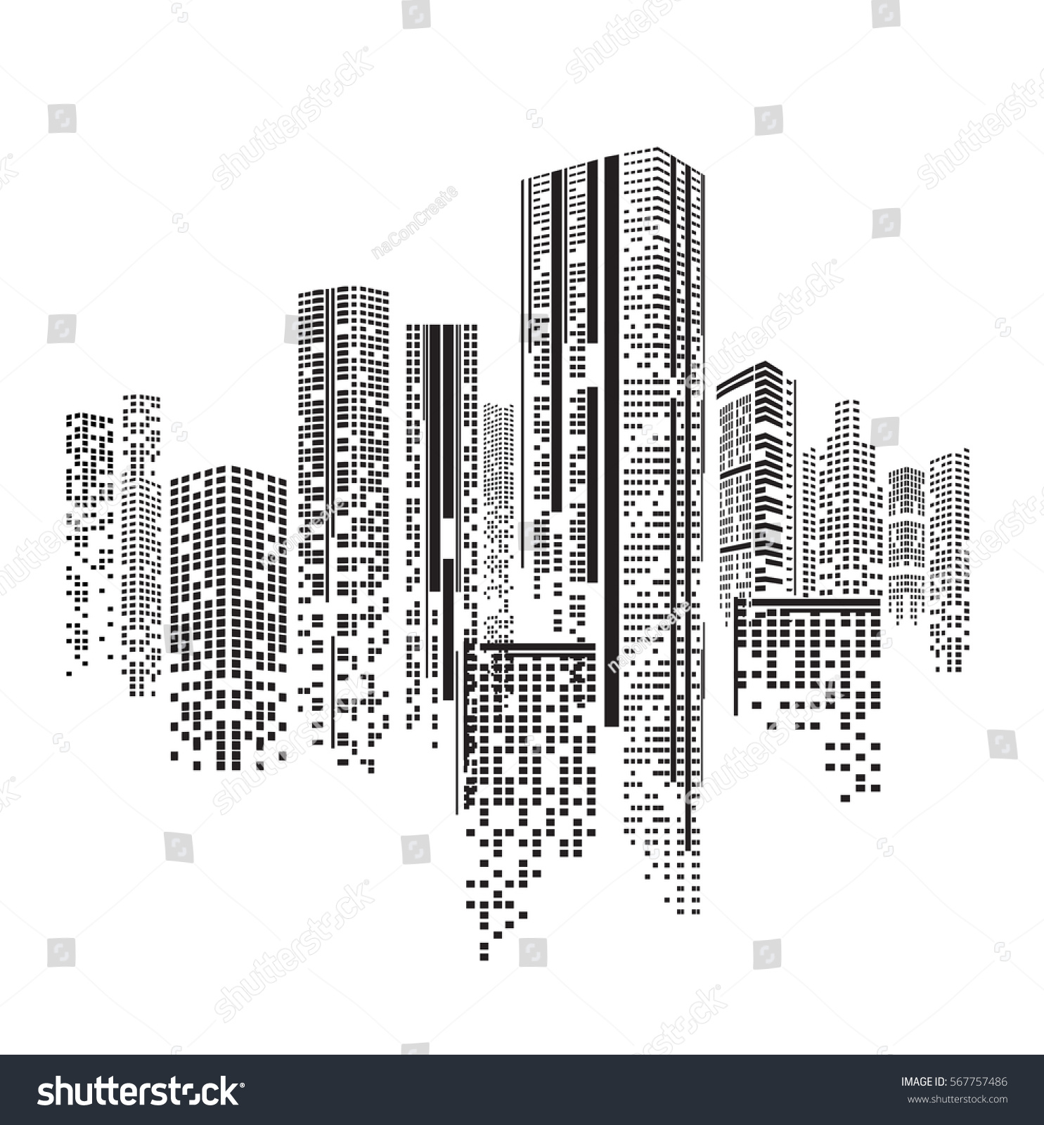 City Scene On Night Time Stock Vector (Royalty Free) 567757486 ...