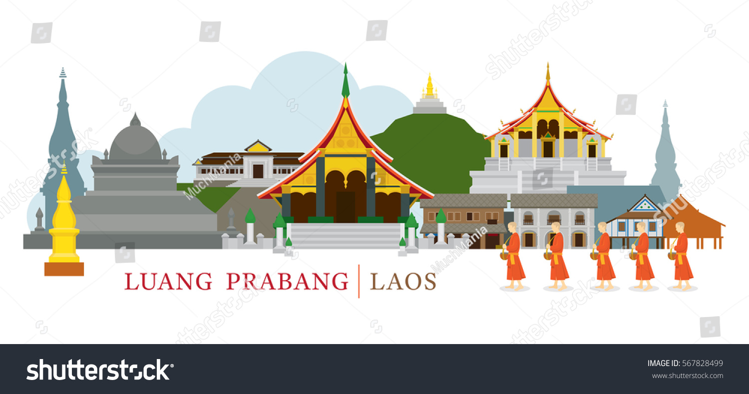 5 Monk Luang Prabang Laos Stock Vectors Images And Vector Art Shutterstock