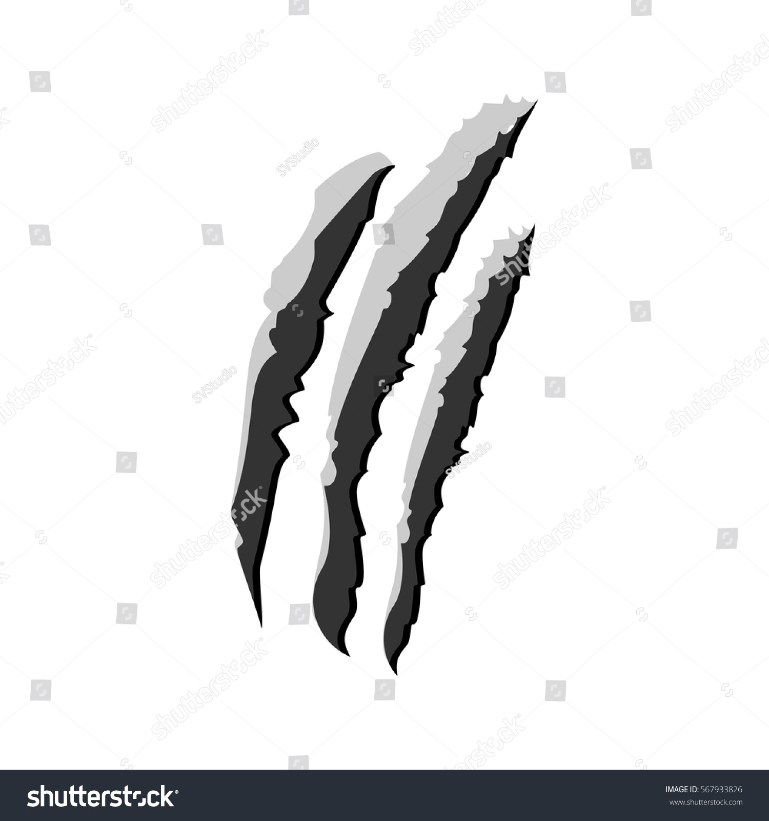 Claw Scratchs Black Silhouette Vector Werewolf Stock Vector (Royalty ...