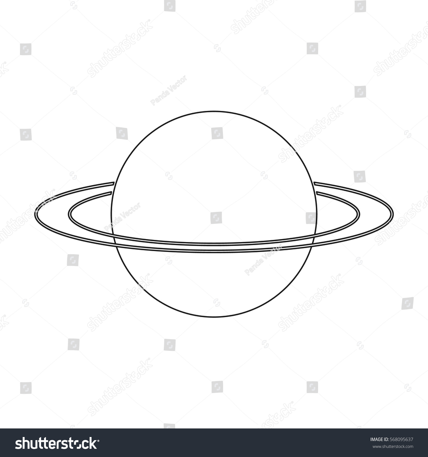 Uranus Icon Outline Style Isolated On Stock Vector (Royalty Free ...