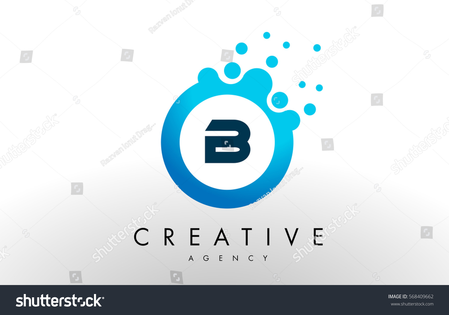 B Dots Letter Logo Blue Bubble Stock Vector (Royalty Free) 568409662 ...