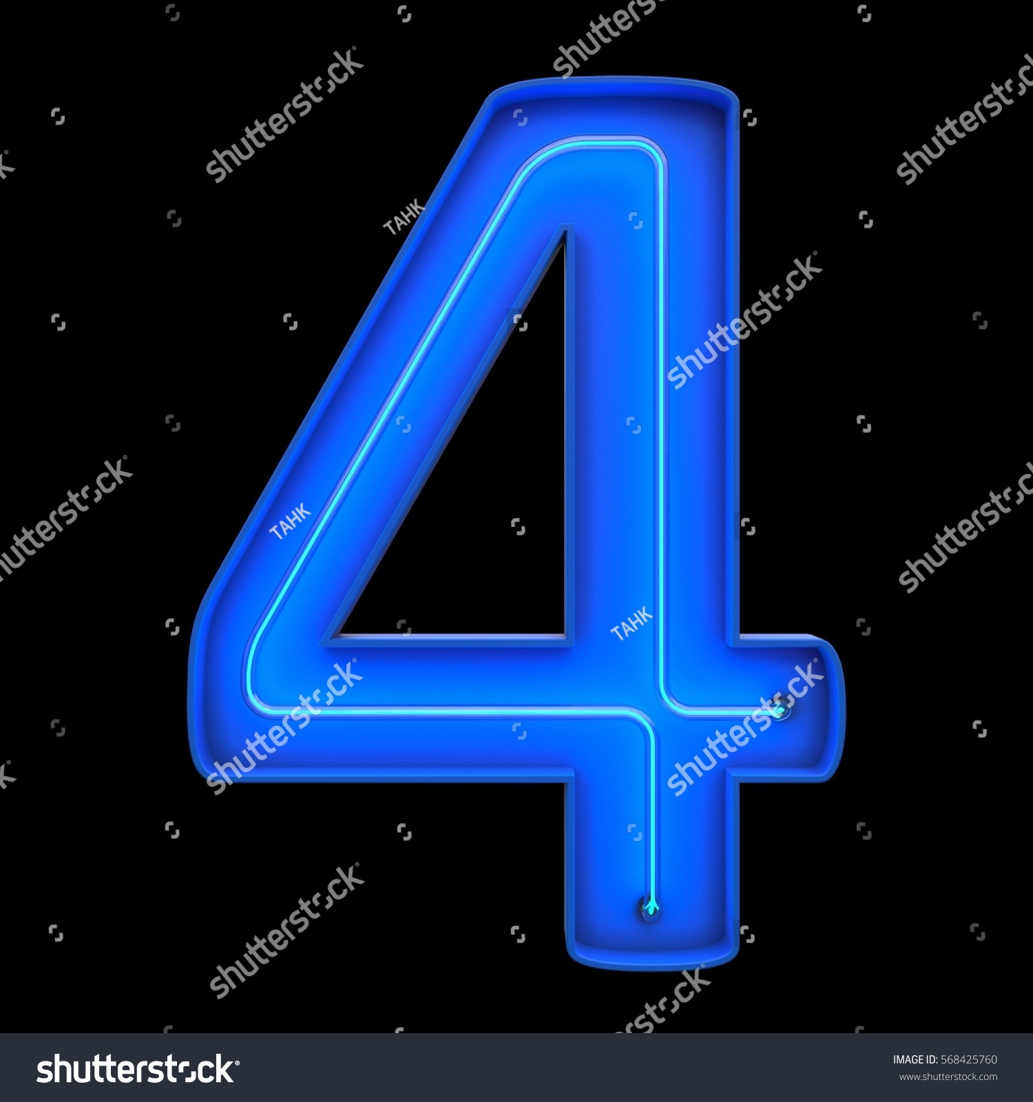 Numbers Count Neon Tubes 3d Illustration Stock Illustration 568425760 ...