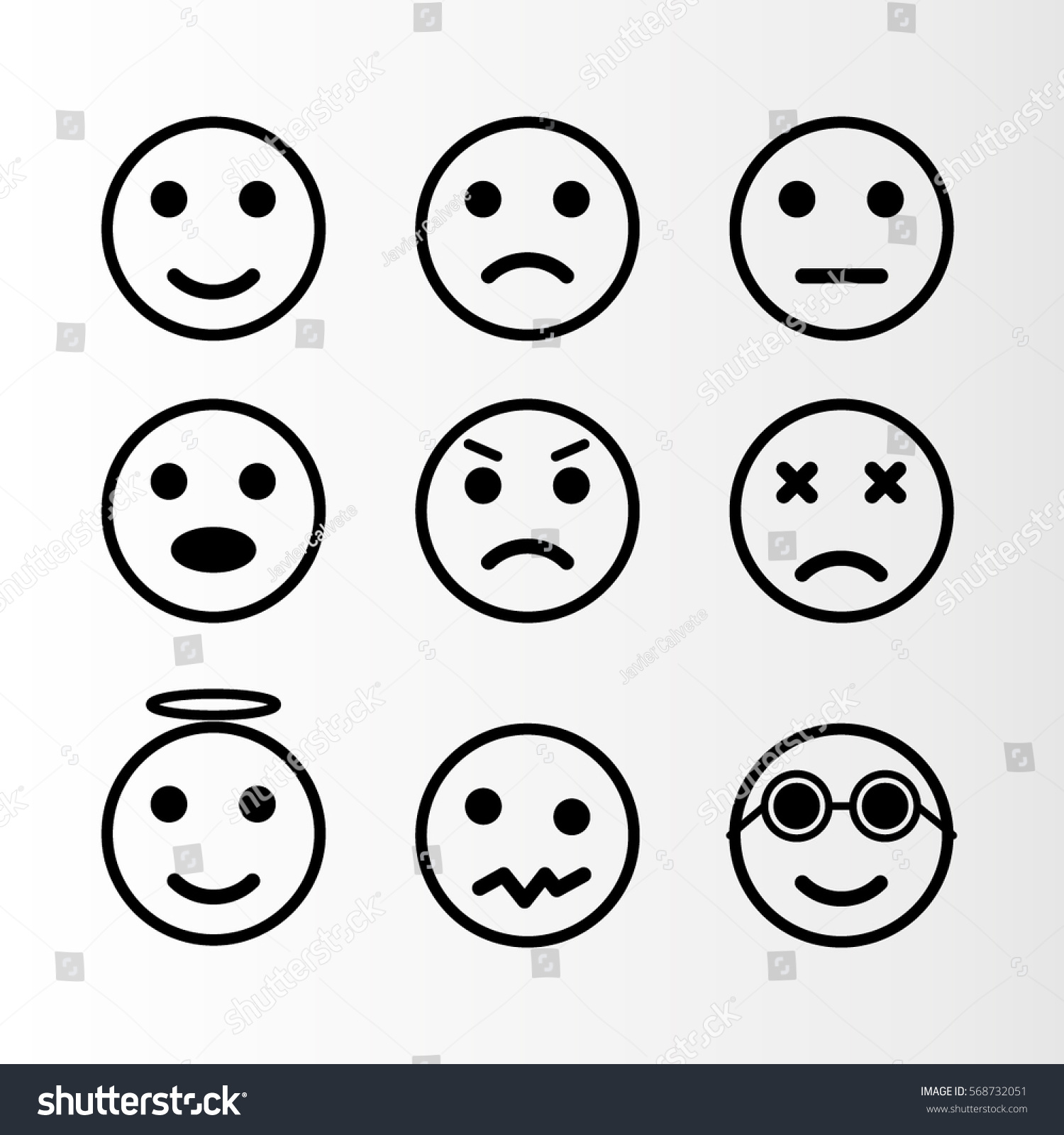 Emojis Internet Editable Vector Stock Vector (Royalty Free) 568732051 ...