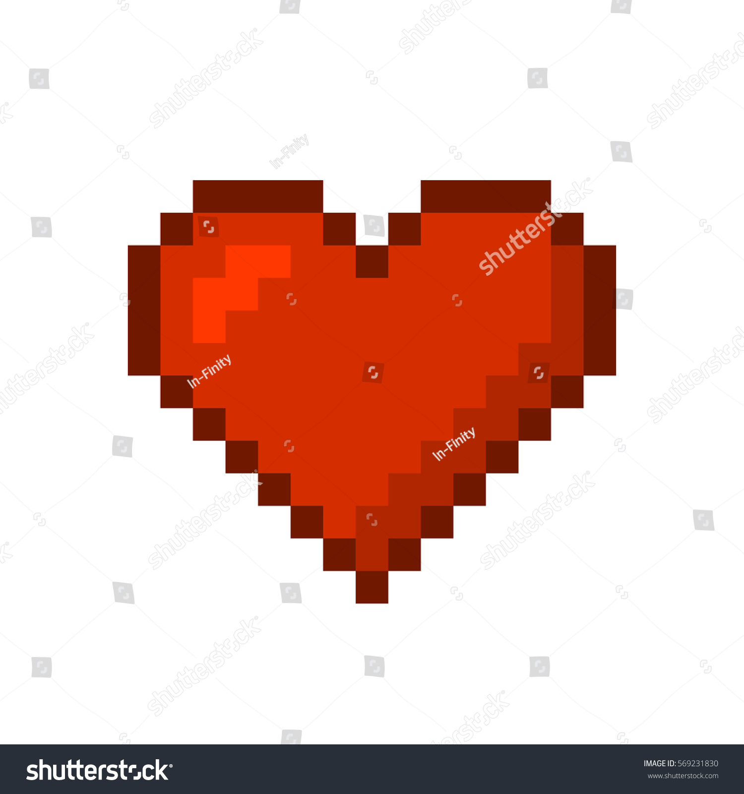 Heart Pixel Art Style Vector Stock Vector (Royalty Free) 569231830 ...