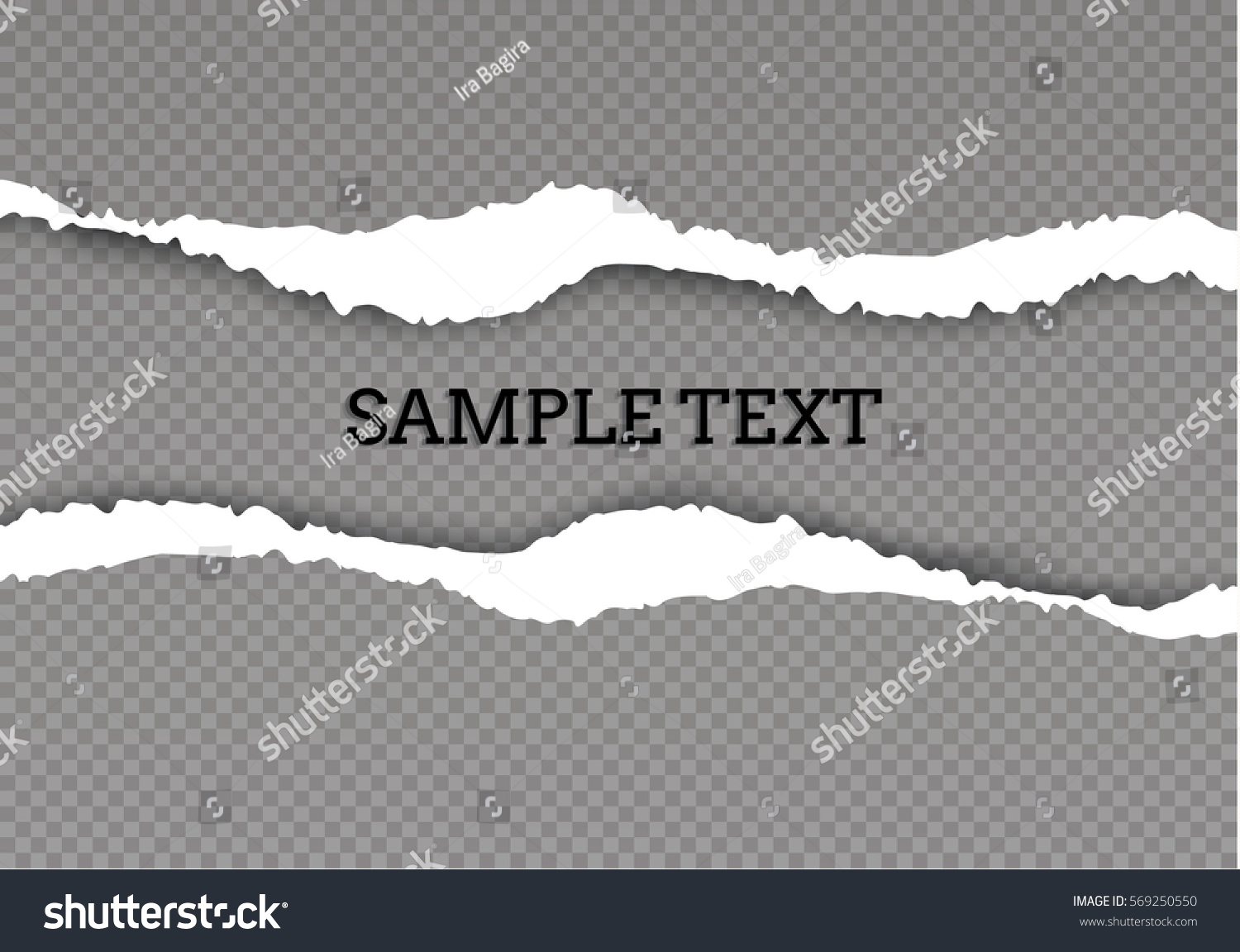 Seamless Ripped Paper Transparent Background Space Stock Vector 