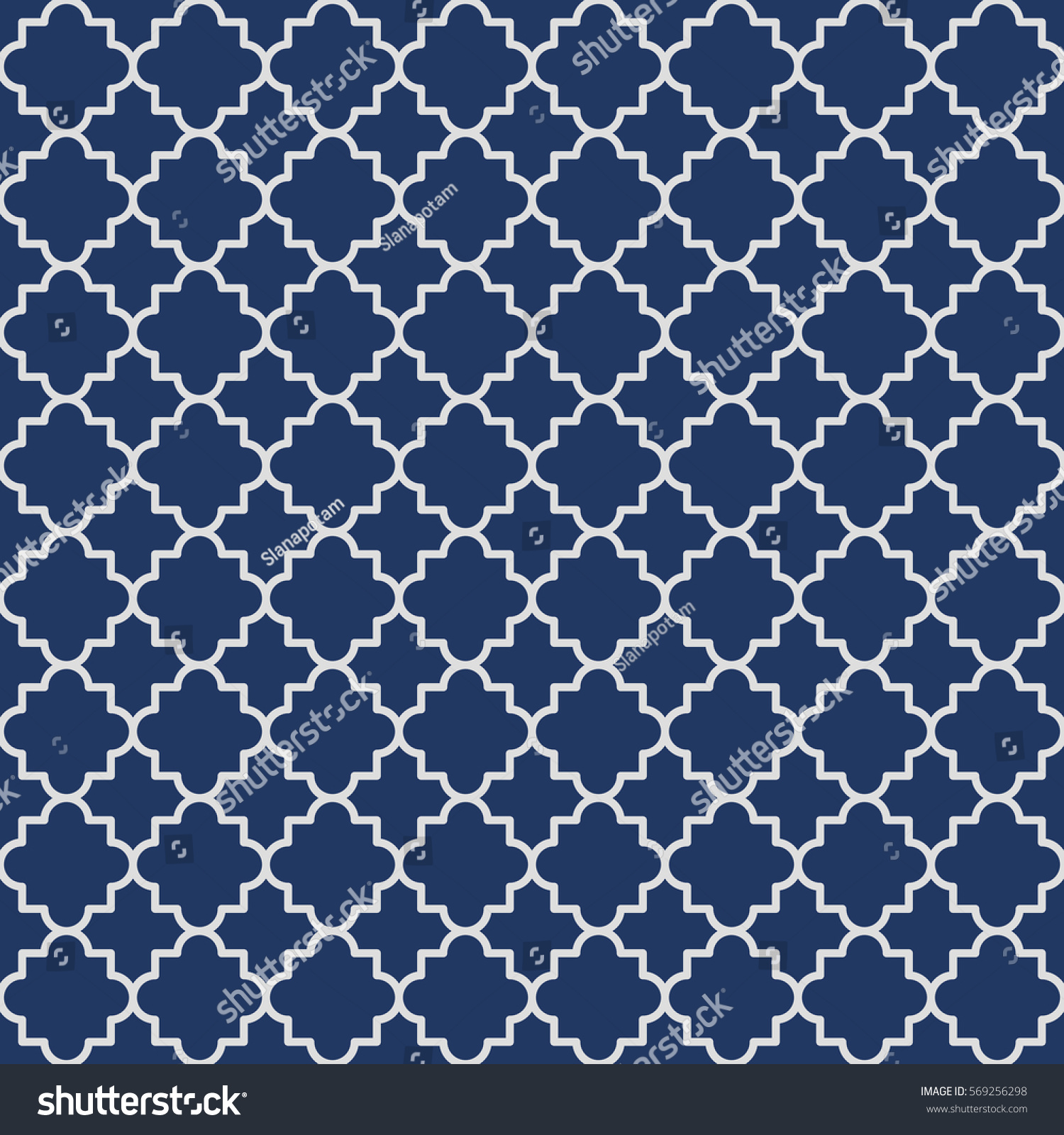 Traditional Quatrefoil Lattice Pattern Seamless Vector Stock Vector