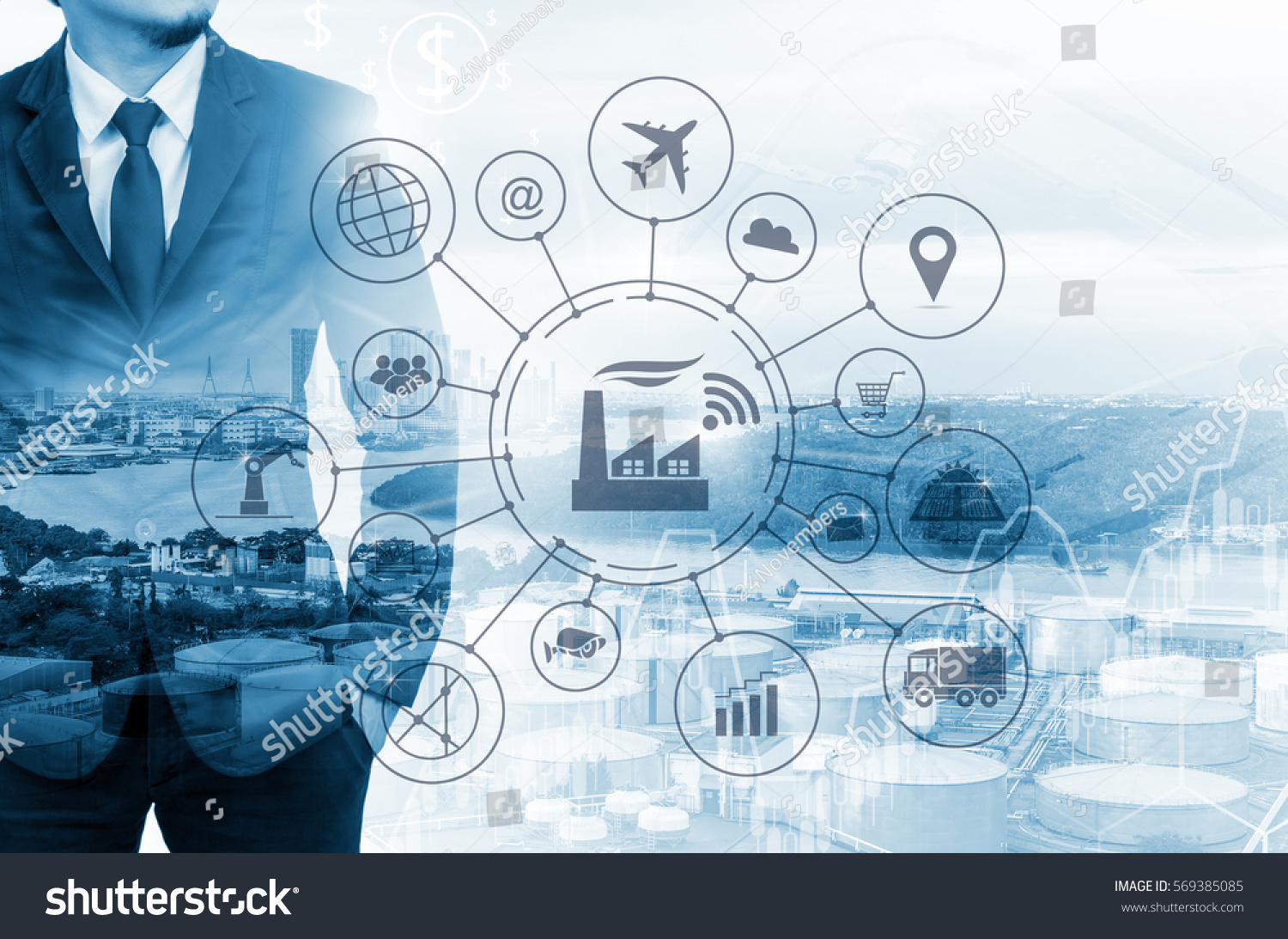 Industry 40 Concept Smart Factory Icon Stock Photo 569385085 | Shutterstock