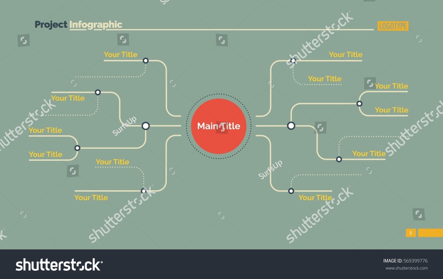 Mind Map Slide Template Stock Vector (Royalty Free) 569399776 ...