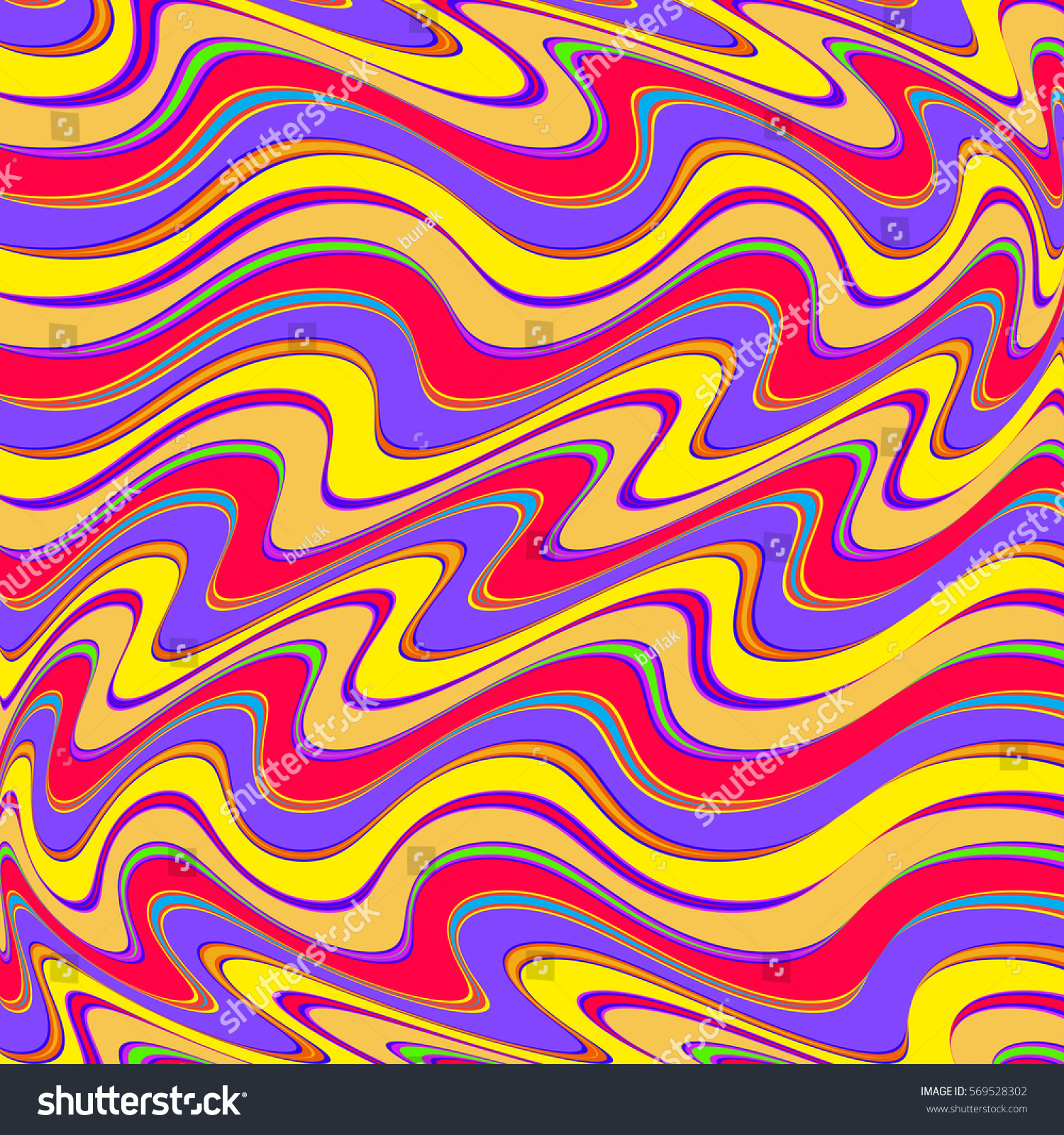 Vivid Colorful Wavy Psychedelic Background Vector Stock Vector (Royalty ...