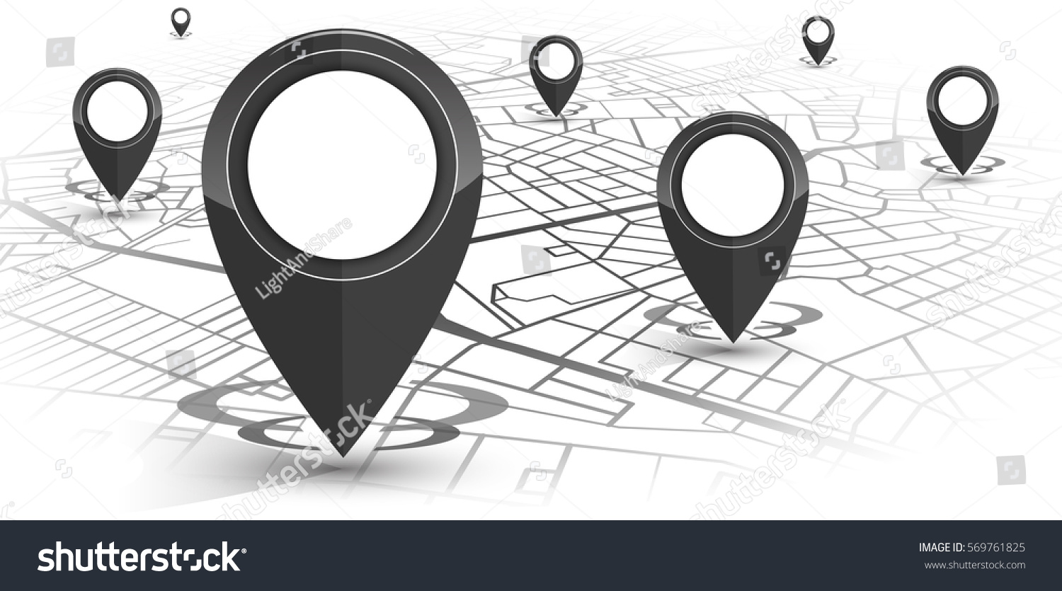 Gpsnavigator Pin Black Color Mock Map Stock Vector (Royalty Free ...