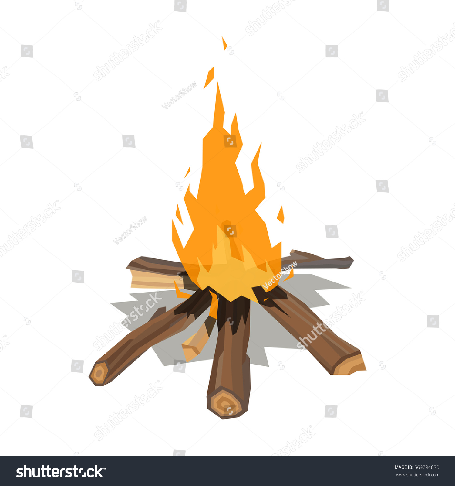 Bonfires Flame Isolated Vector Illustration Stock Vector (Royalty Free ...