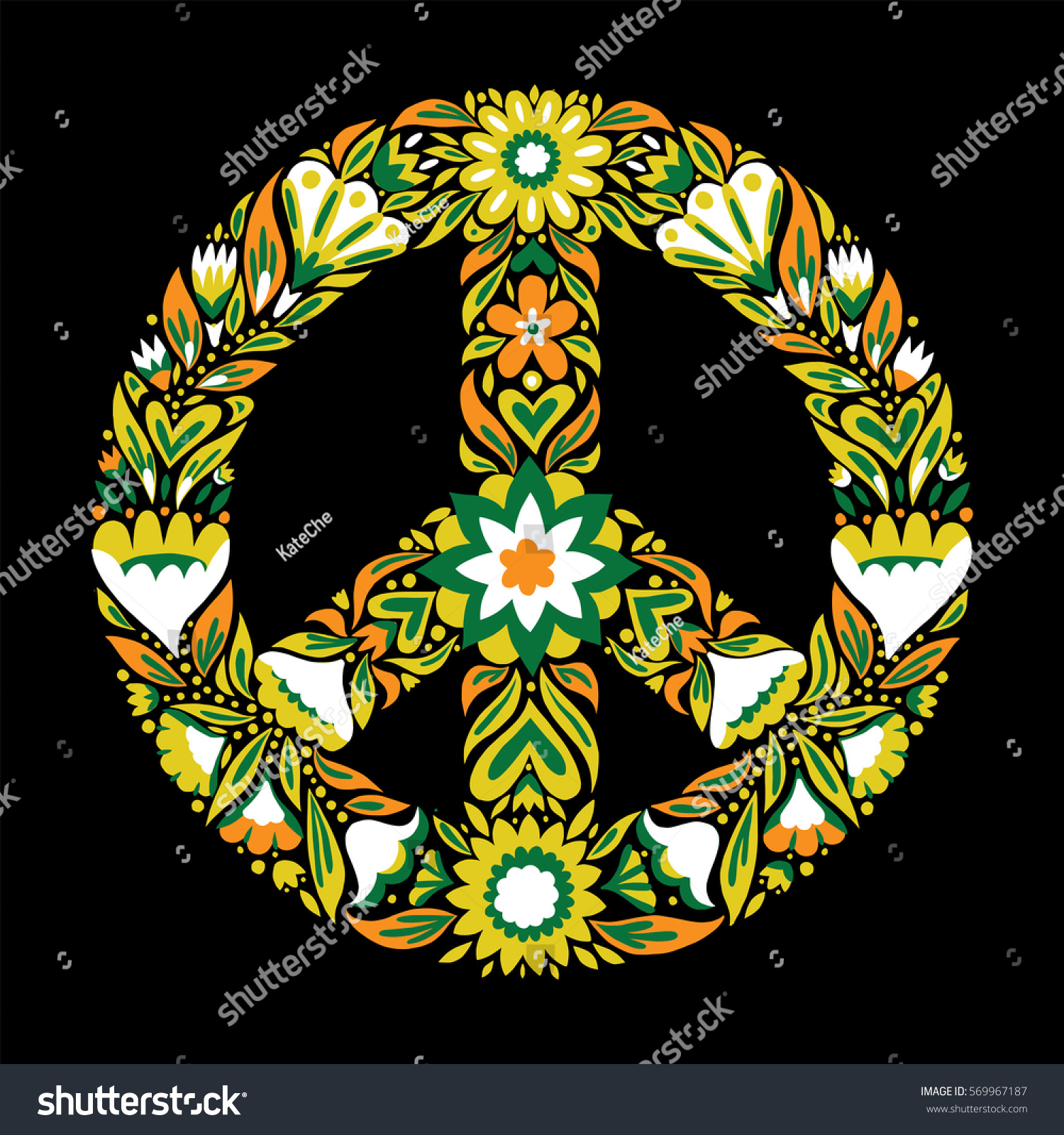 Peace Sign Pacifism Symbol Vector Illustration: vector de stock (libre ...