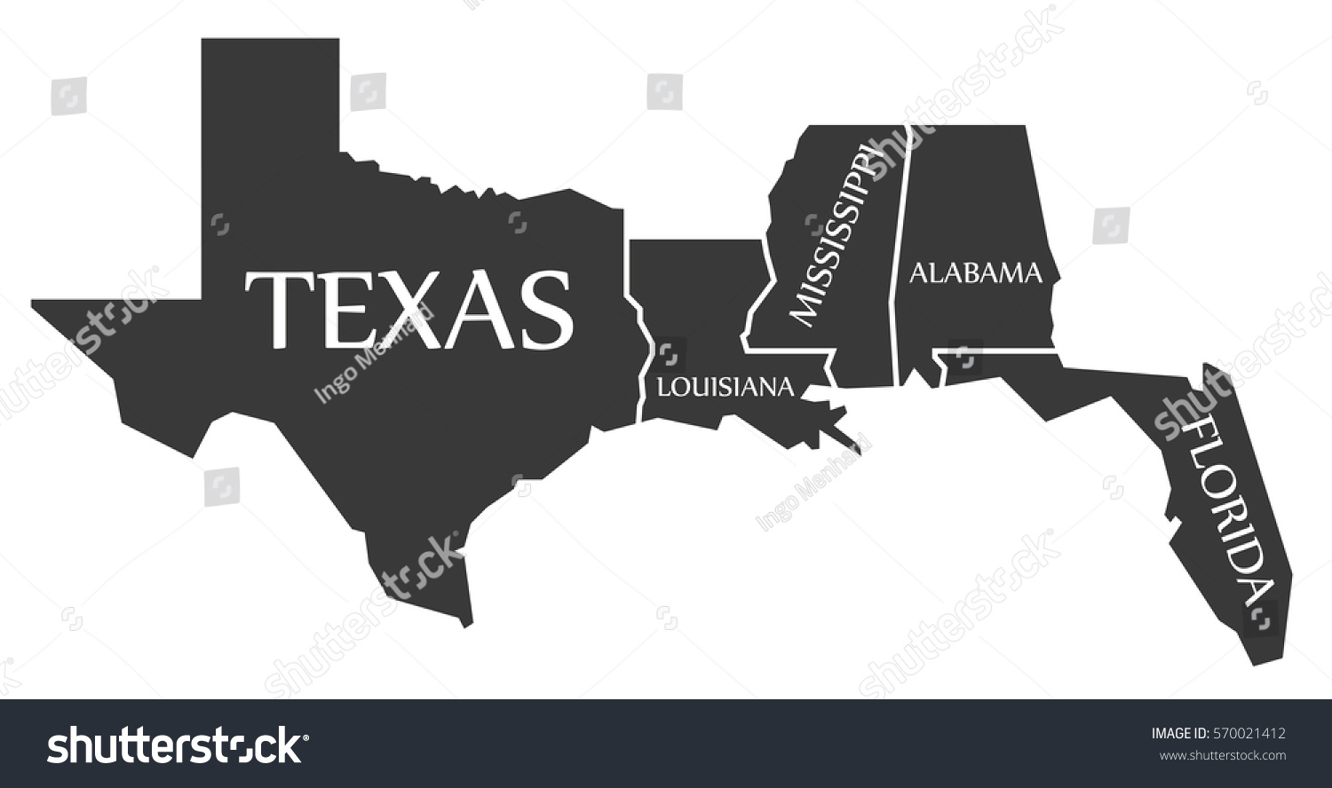 Texas Louisiana Mississippi Alabama Florida Map