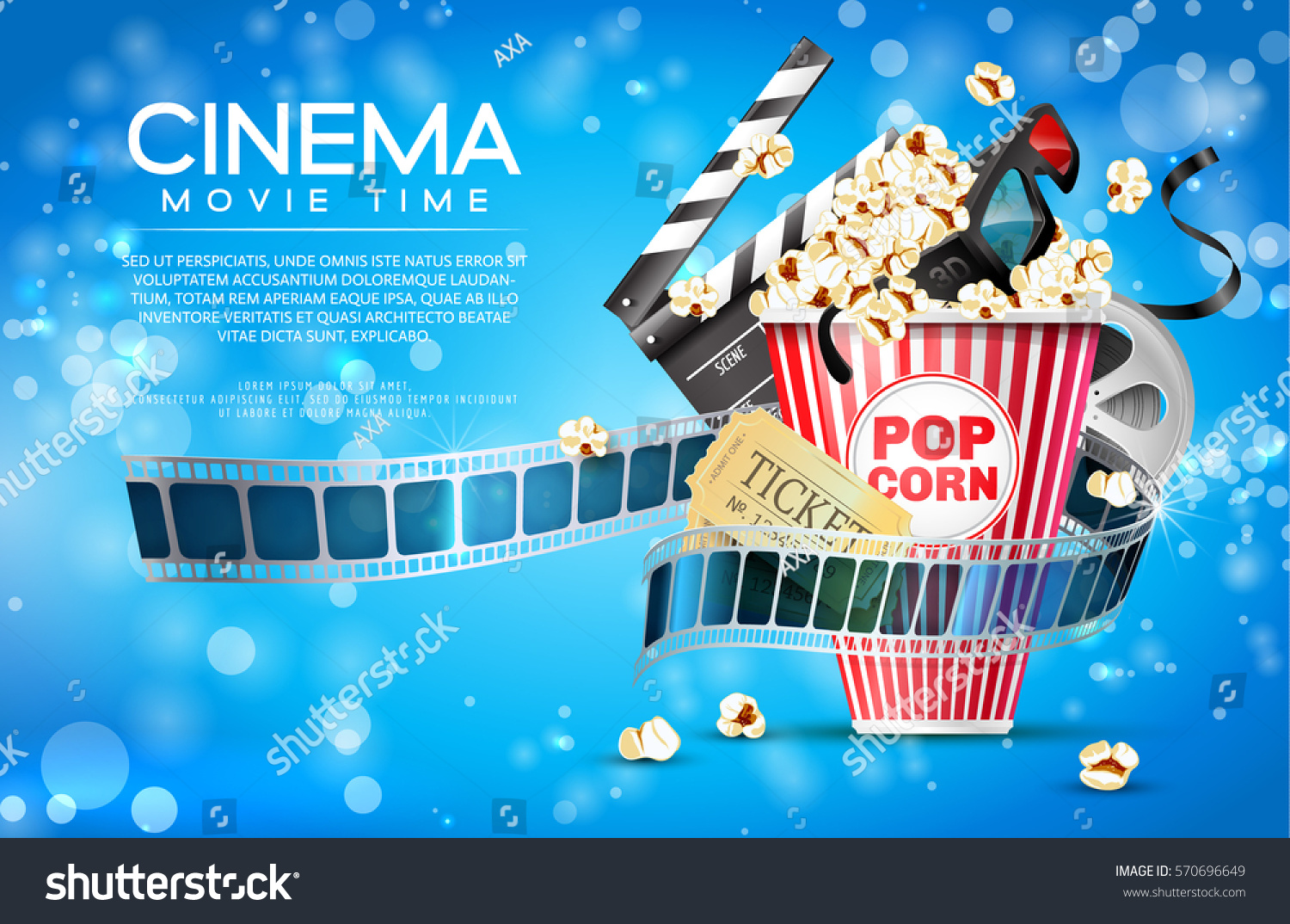 Vector Illustration Film Industry Elements Film Stock Vector (Royalty ...