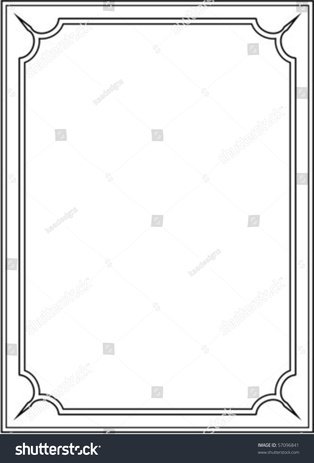 Vector Vertical Border Frame On White Stock Vector (Royalty Free