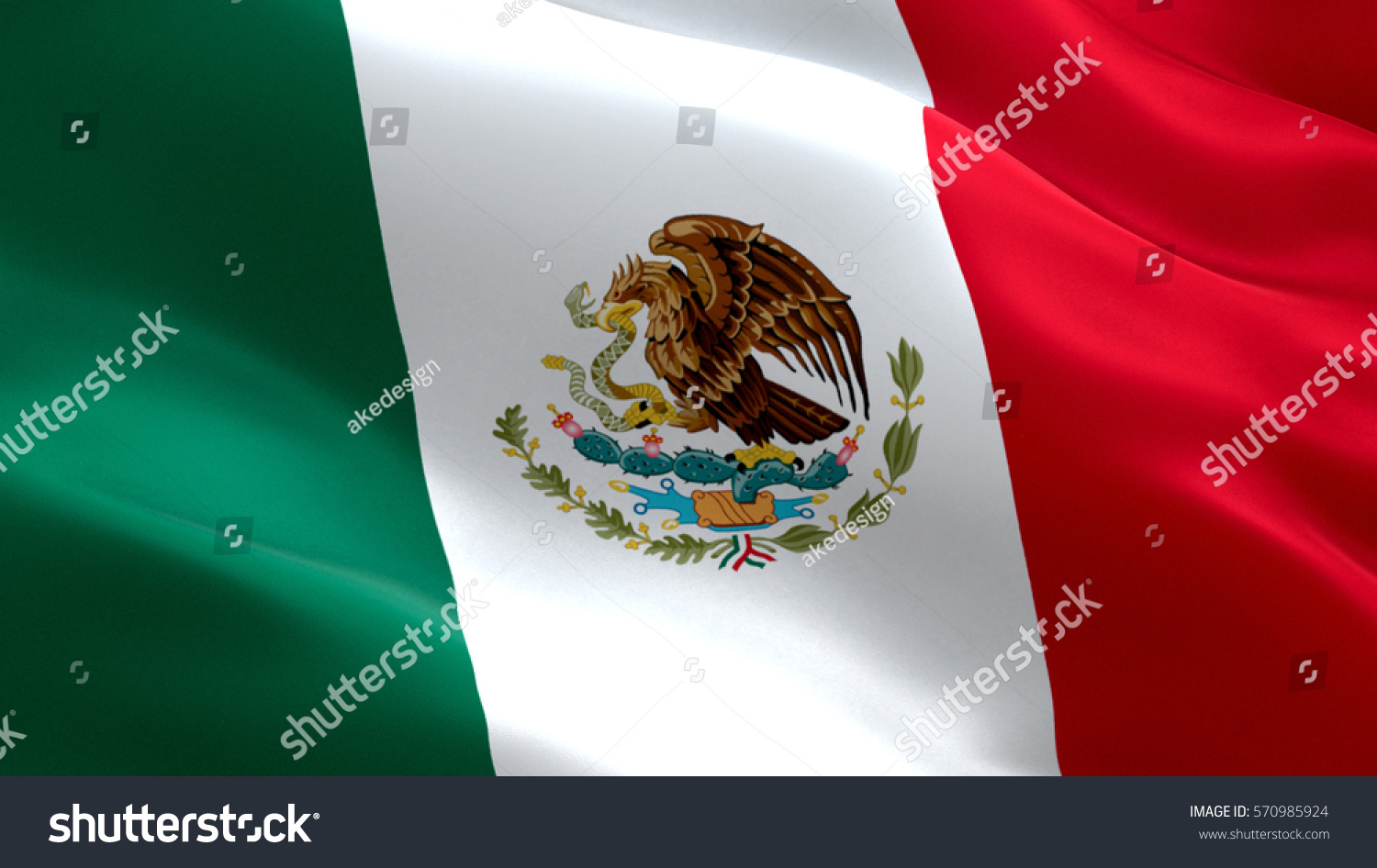 メキシコ国旗 なびくカラフルなメキシコ国旗 のイラスト素材 Shutterstock