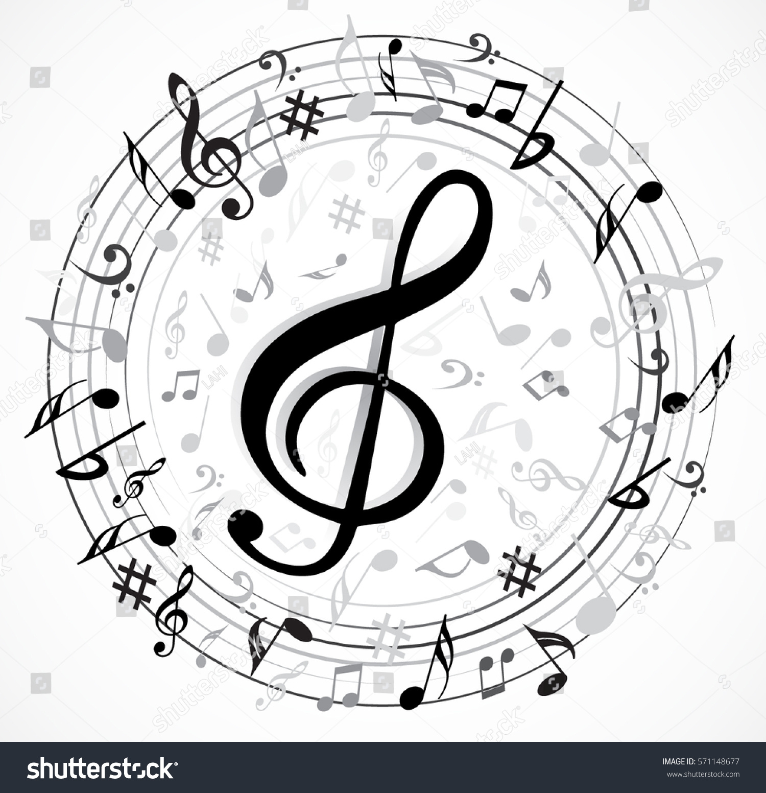 Music Note Background Stock Vector (Royalty Free) 571148677 | Shutterstock