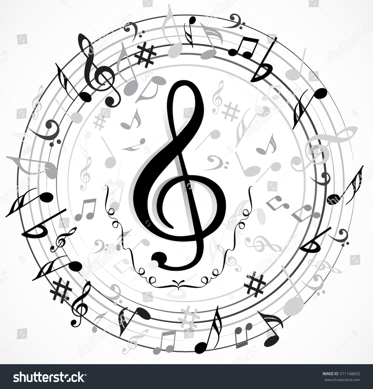 Music Note Background Stock Vector (Royalty Free) 571148692 | Shutterstock