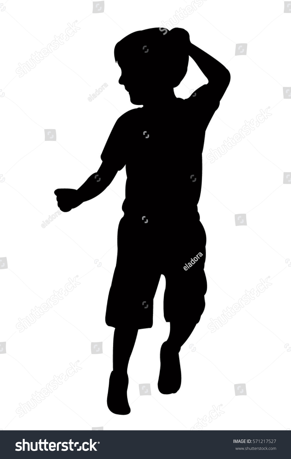 Running Boy Silhouette Vector Stock Vector (Royalty Free) 571217527 ...