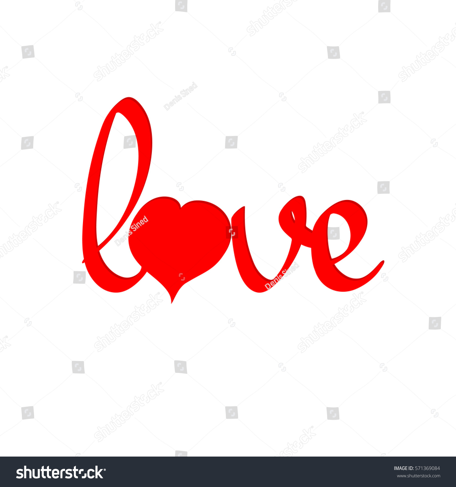 Love Isolated Lettering Word Design Template Stock Vector (Royalty Free ...