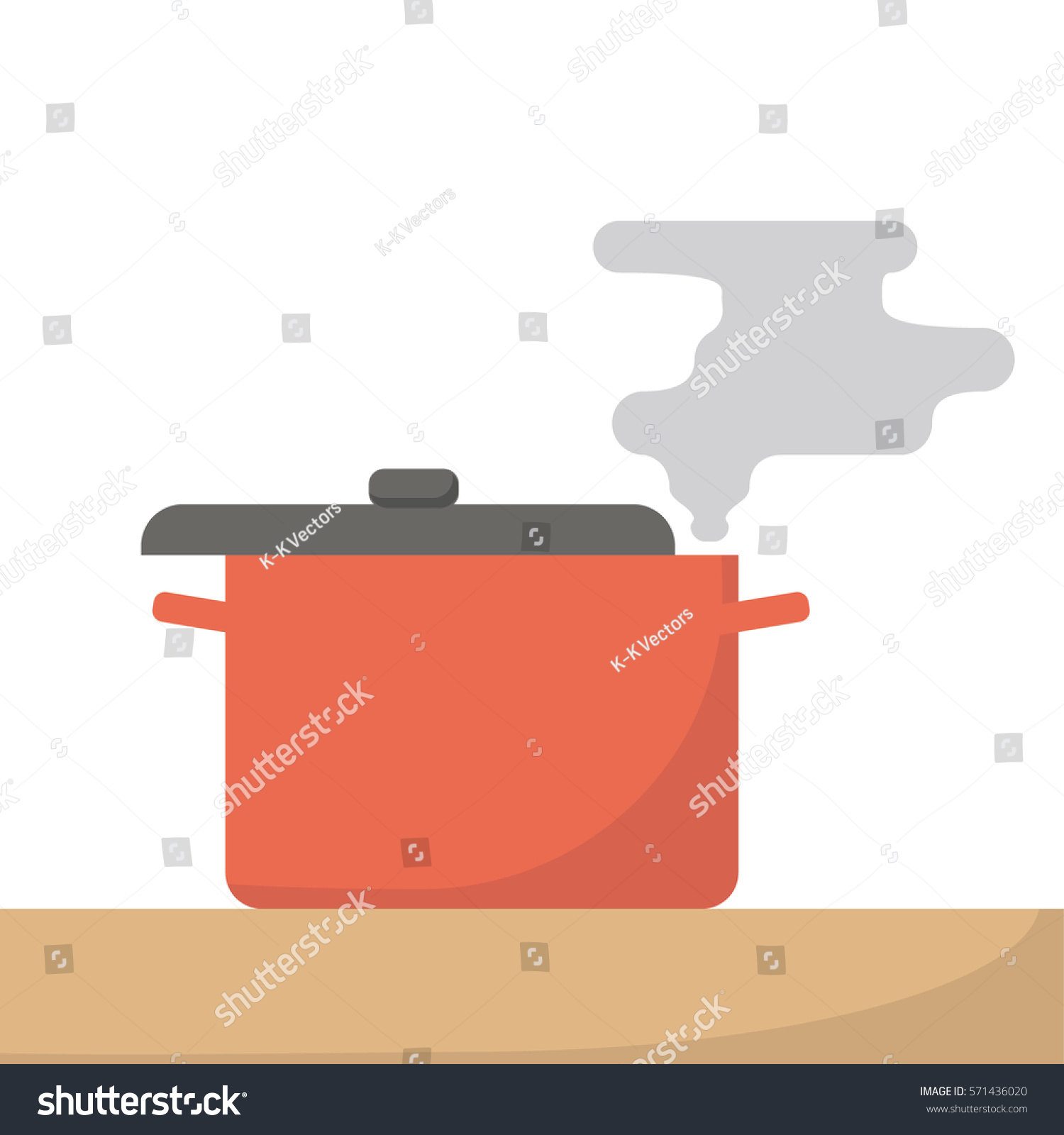 Saucepan Steam Isolated Flat Design Cooking Stock Vector (royalty Free 